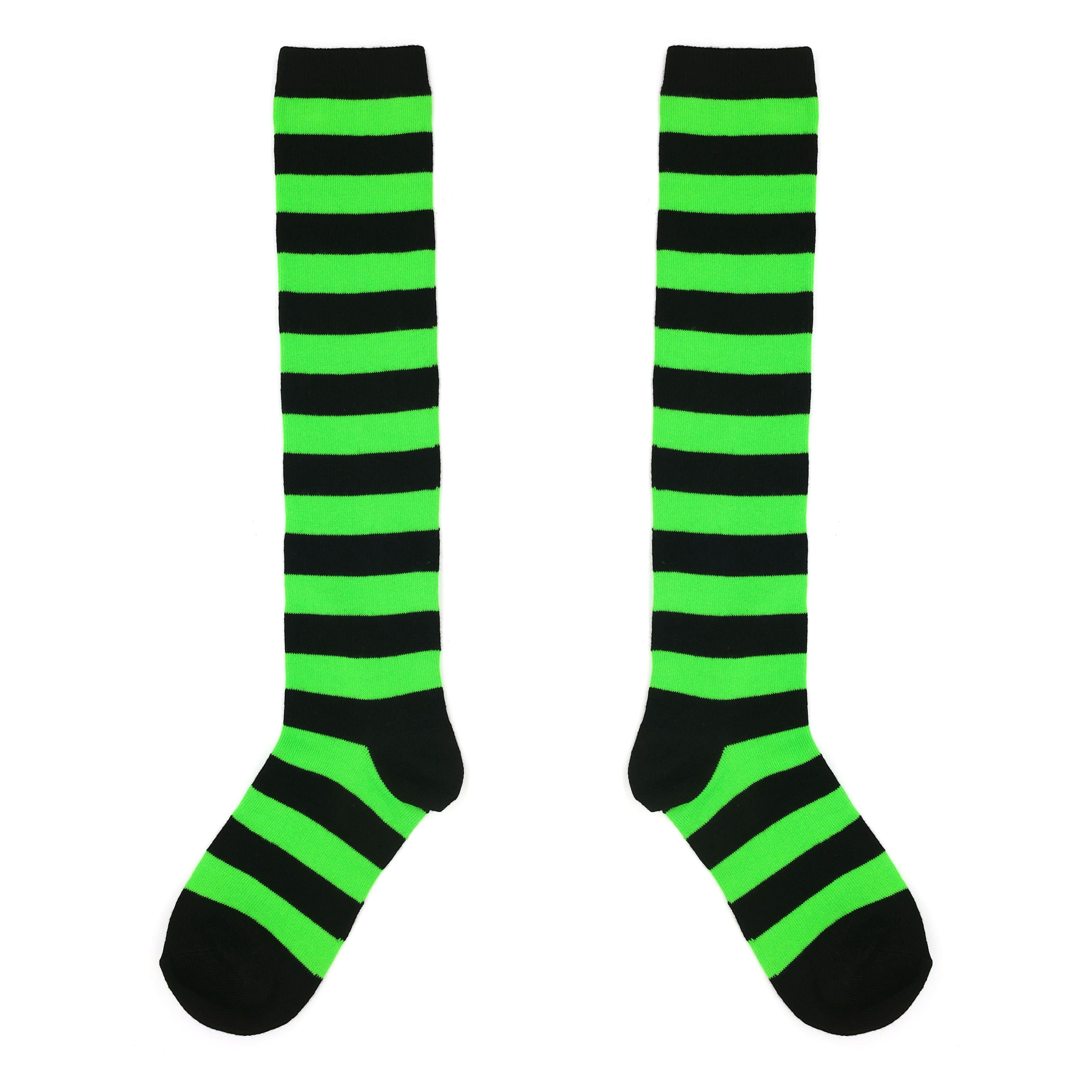 Green &#x26; Black Striped Knee High Socks by Celebrate It&#x2122;