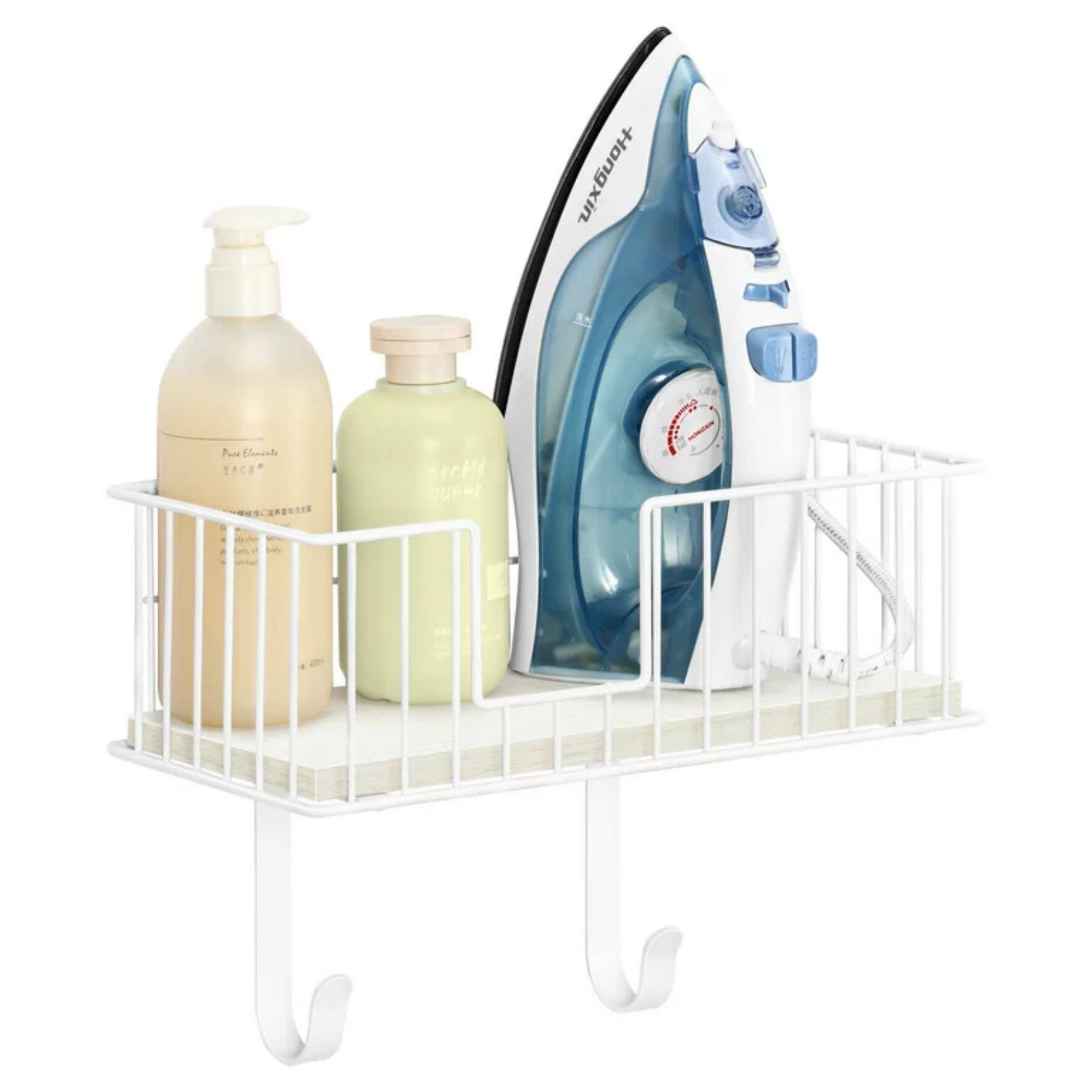 NEX&#x2122; White Wall-Mounted T-Leg and Y-Leg Ironing Board Holder