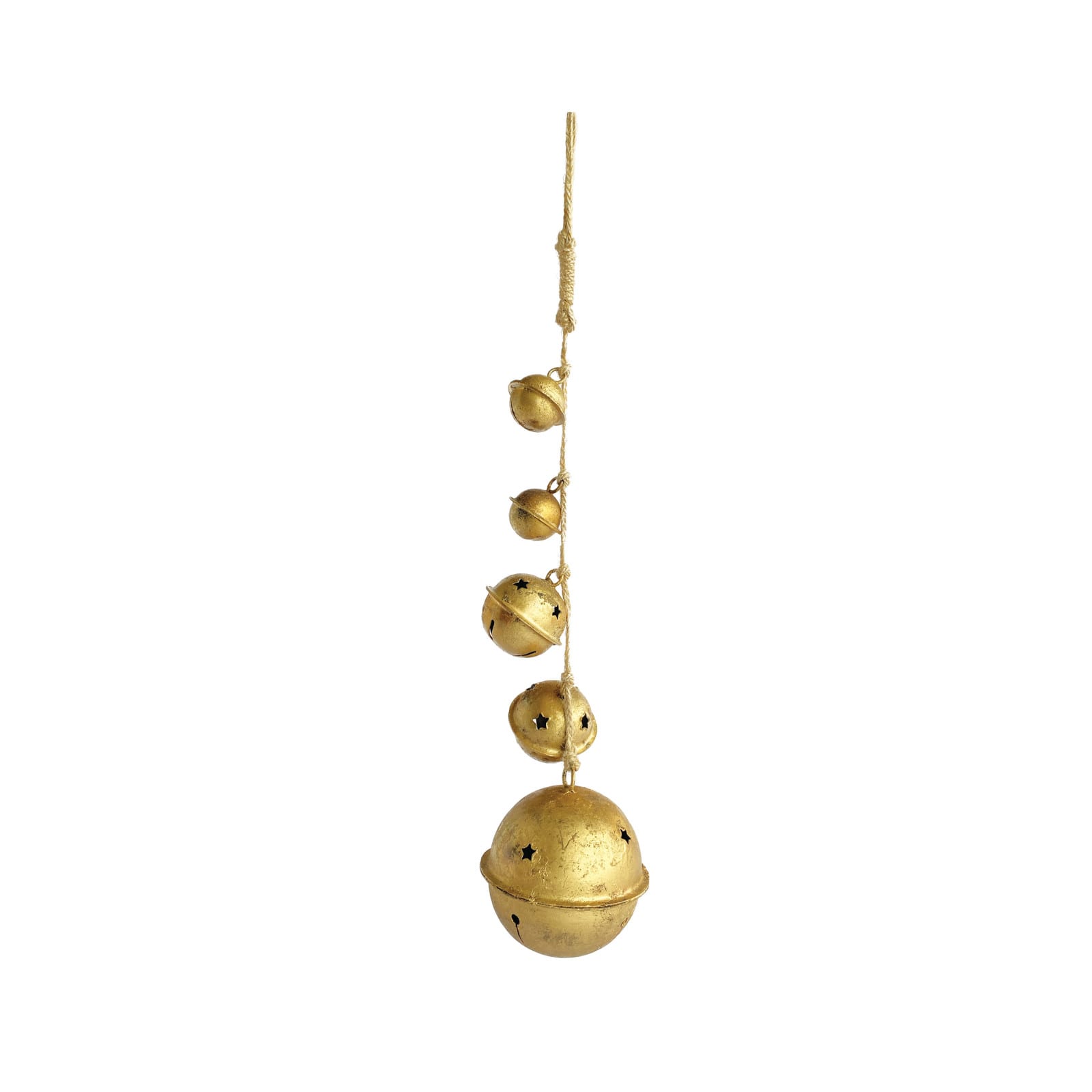 Hello Honey® 16" Antique Gold Hanging Metal Bells with Star Cutouts | 4" x 16" | Michaels®
