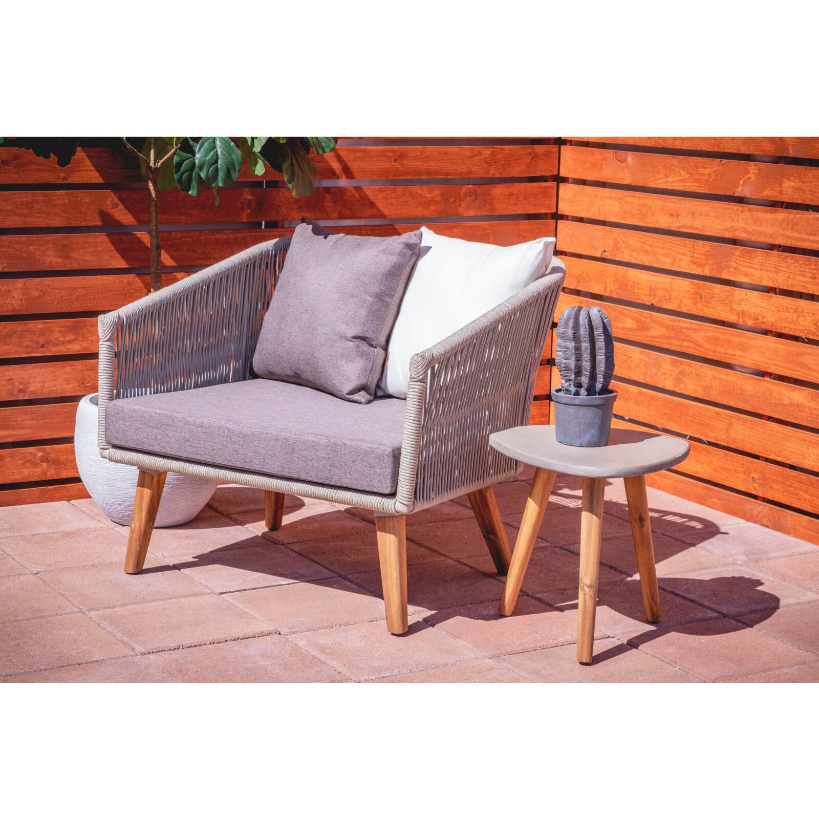 16&#x22; Gray Wood Modern Outdoor Accent Table