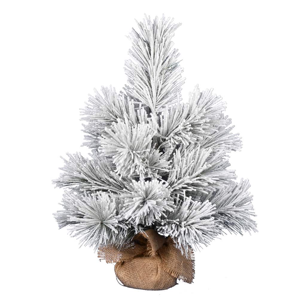 24" Unlit Frosted Beckett Pine Artificial Christmas Tree