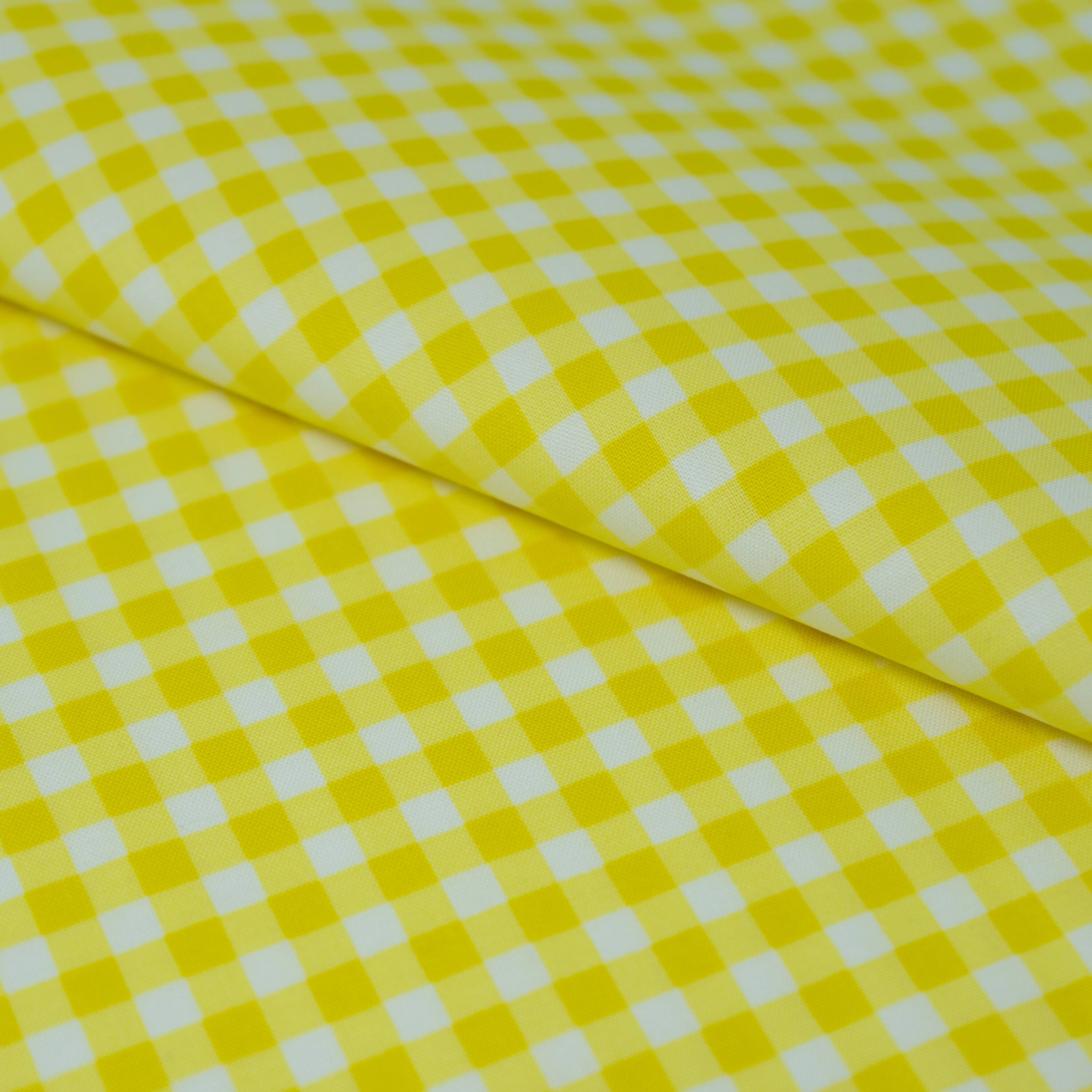 SINGER Yellow Plaid Cotton Fabric