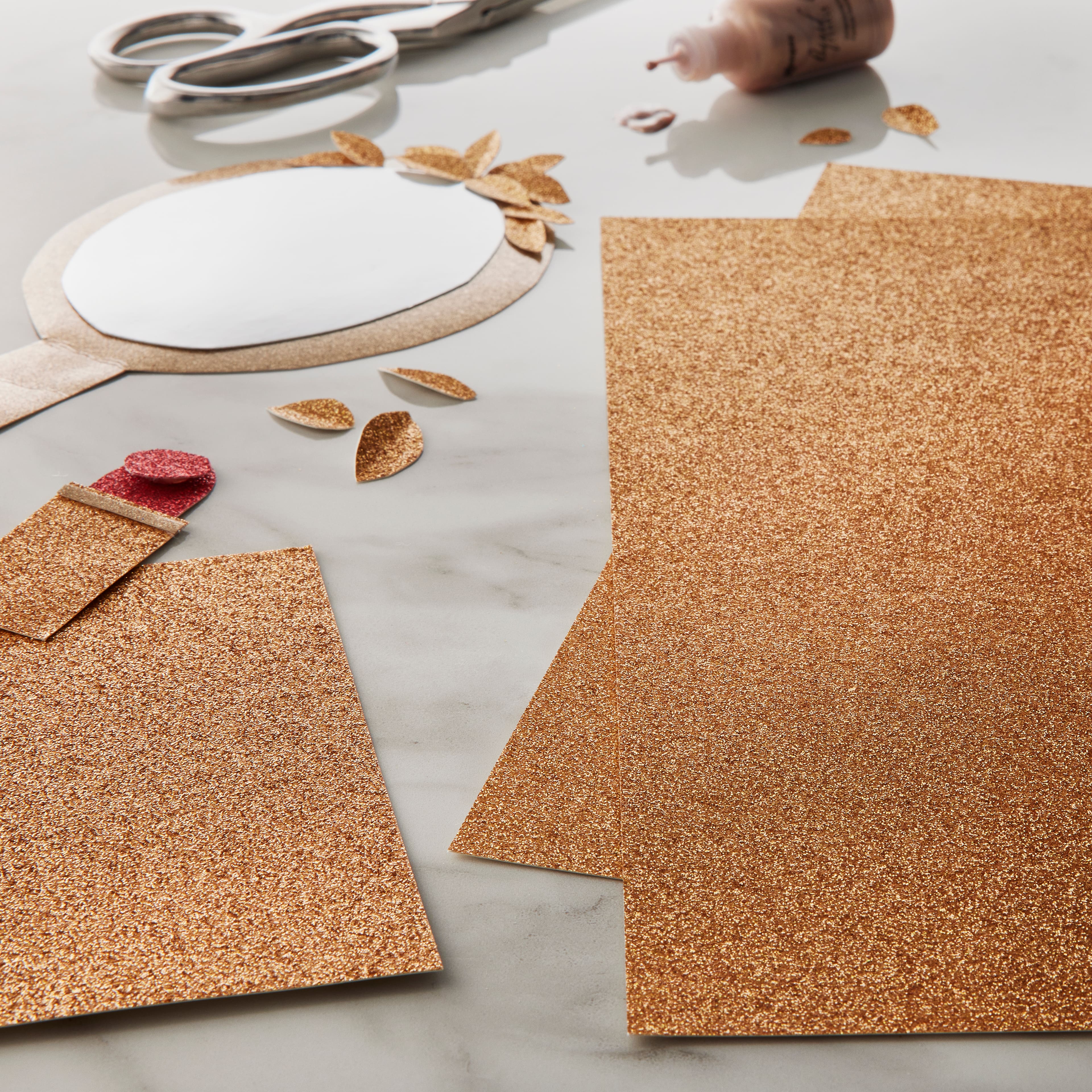 30 Pack: Copper Glitter Paper by Recollections&#xAE;, 12&#x22; x 12&#x22;