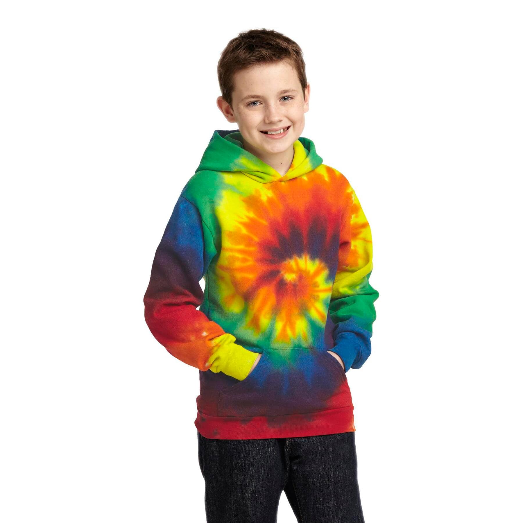 Port & Company® Youth Tie-Dye Pullover Hooded Sweatshirt