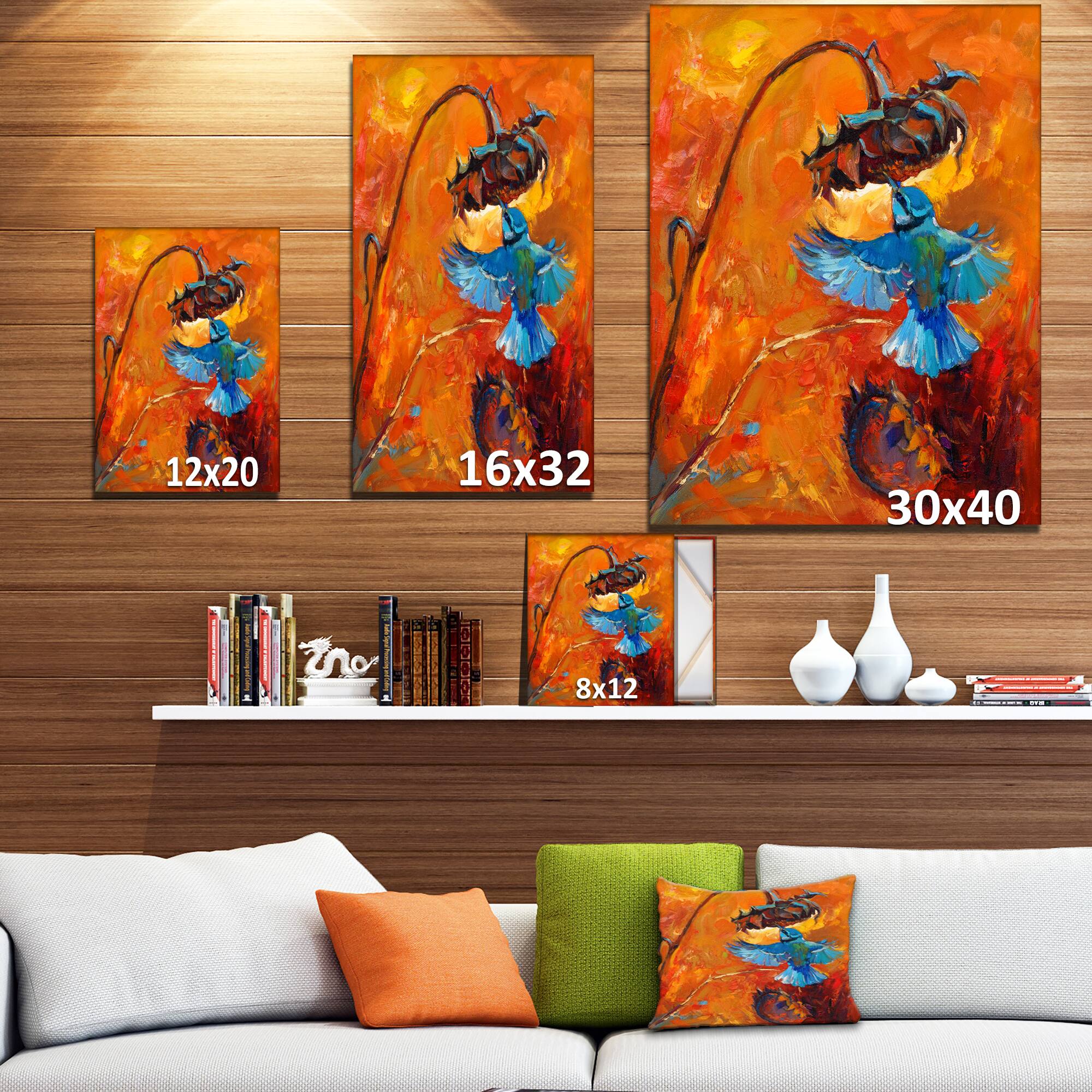Designart - Hummingbird - Animals Painting Print on Wrapped Canvas