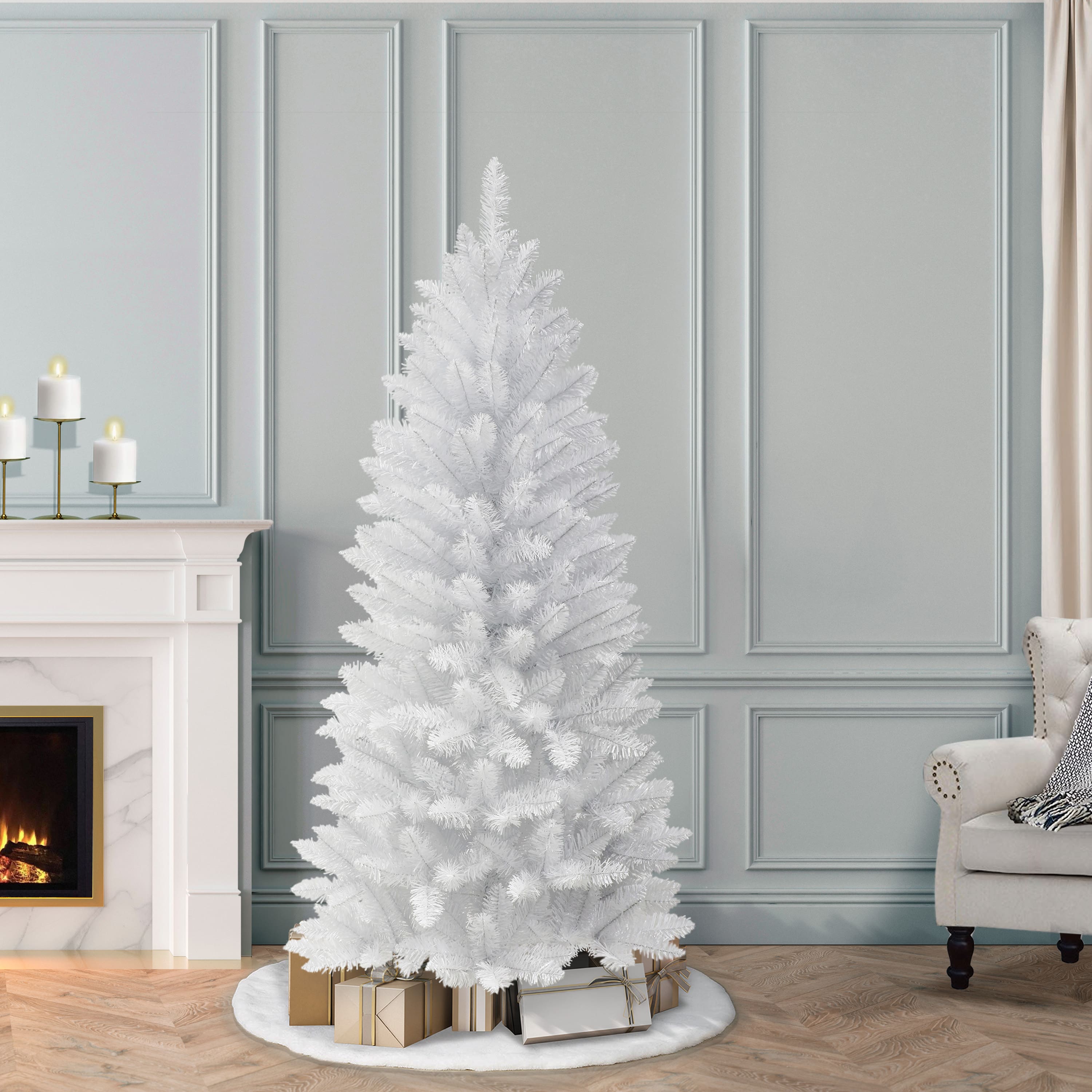 6ft. Unlit White Carson Artificial Pine Tree