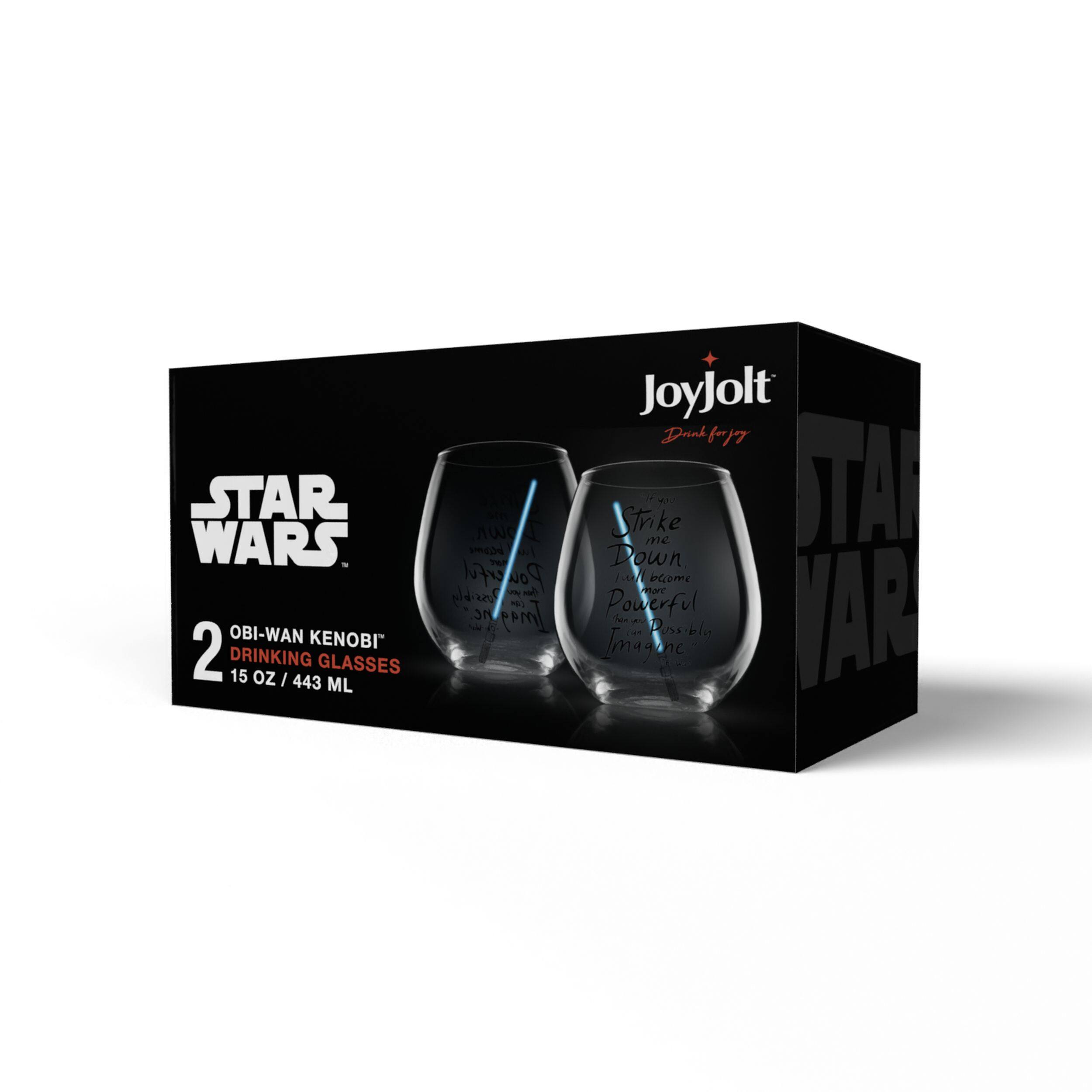JoyJolt® Star Wars™ 15oz. New Hope Obi-Wan Kenobi Blue Lightsaber Stemless Drinking Glass, 2ct.