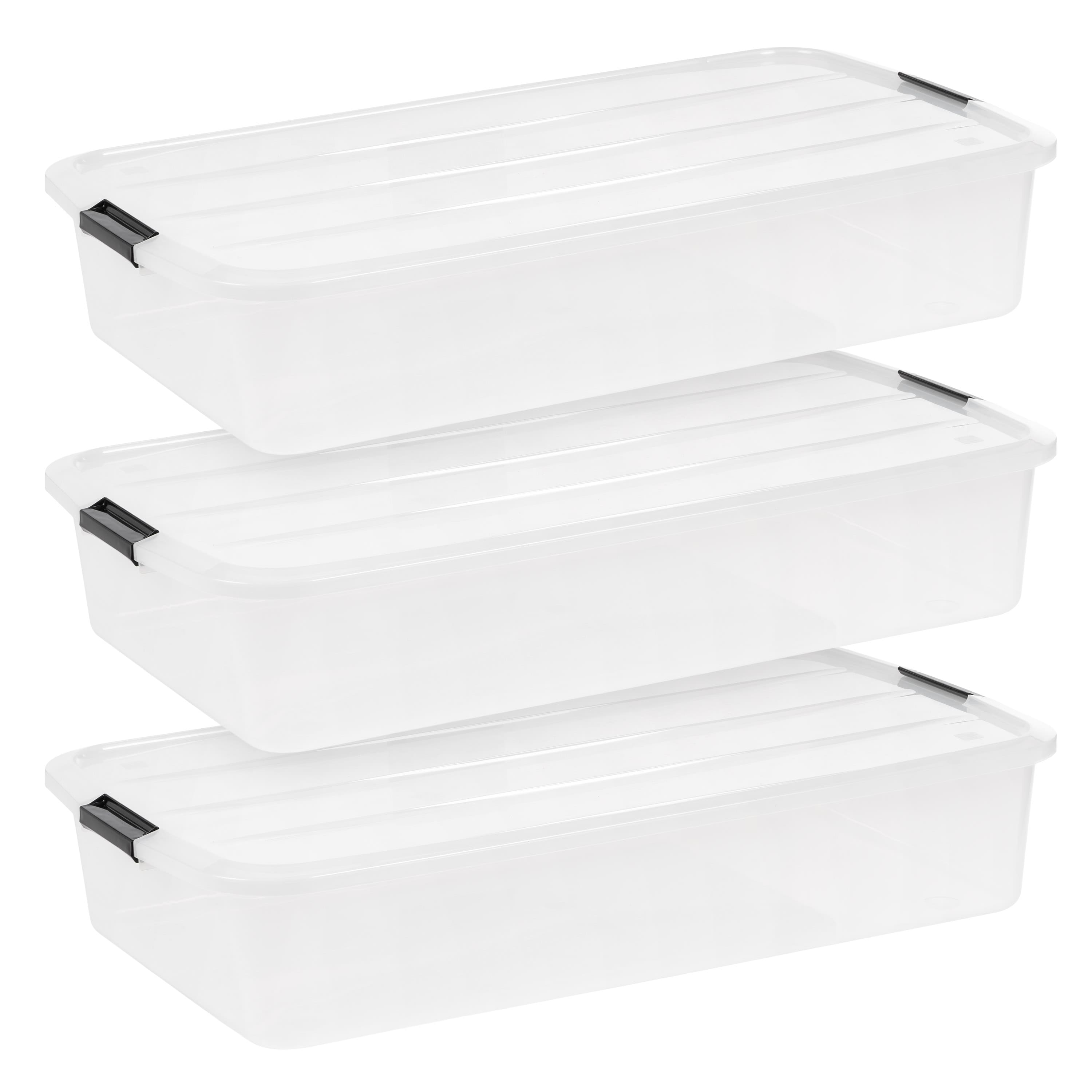 IRIS&#xAE; 50qt. Clear Underbed Storage Boxes with Latching Lids, 3ct.