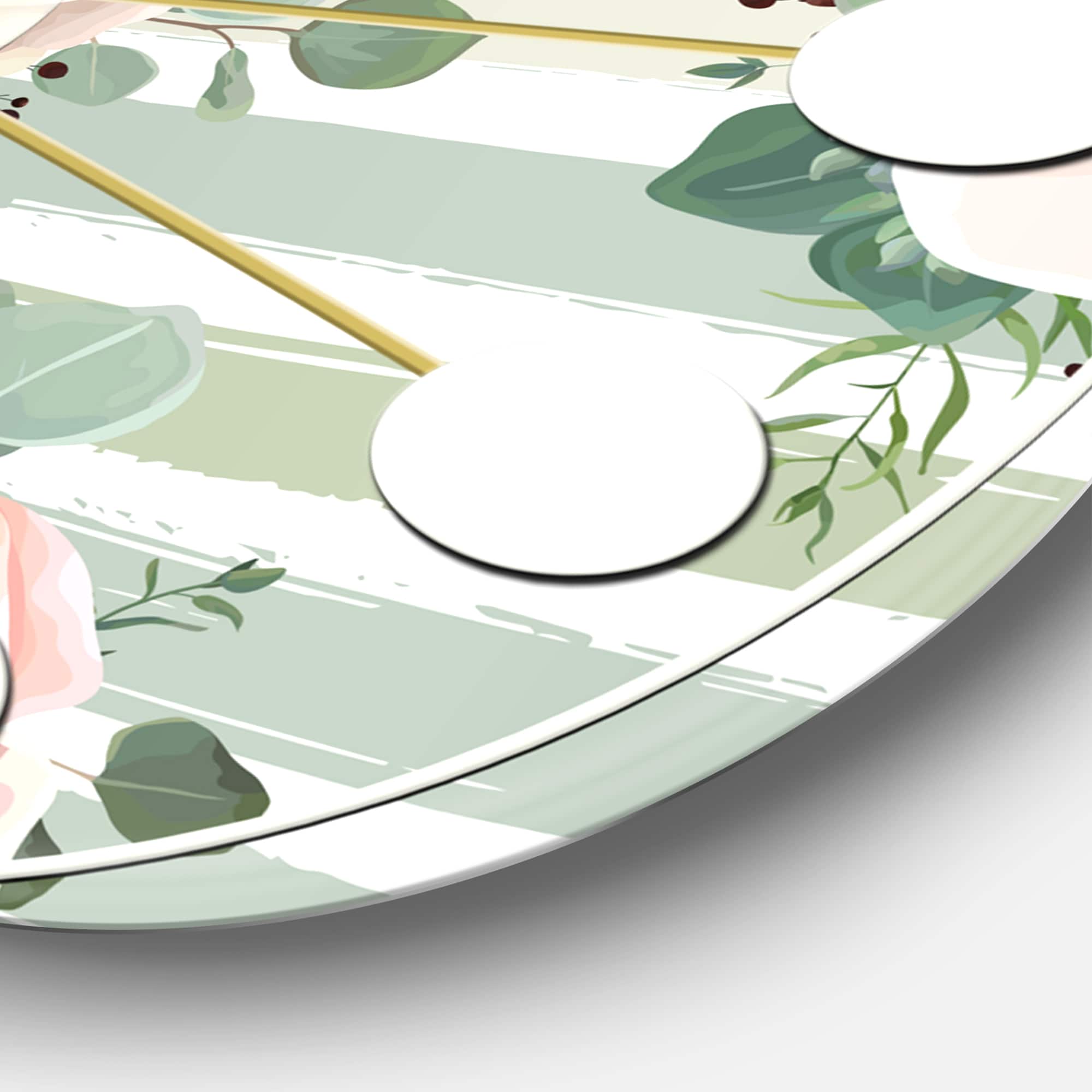 Designart 'Floral Retro Pattern Ii Mid-Century Modern Wall Clock