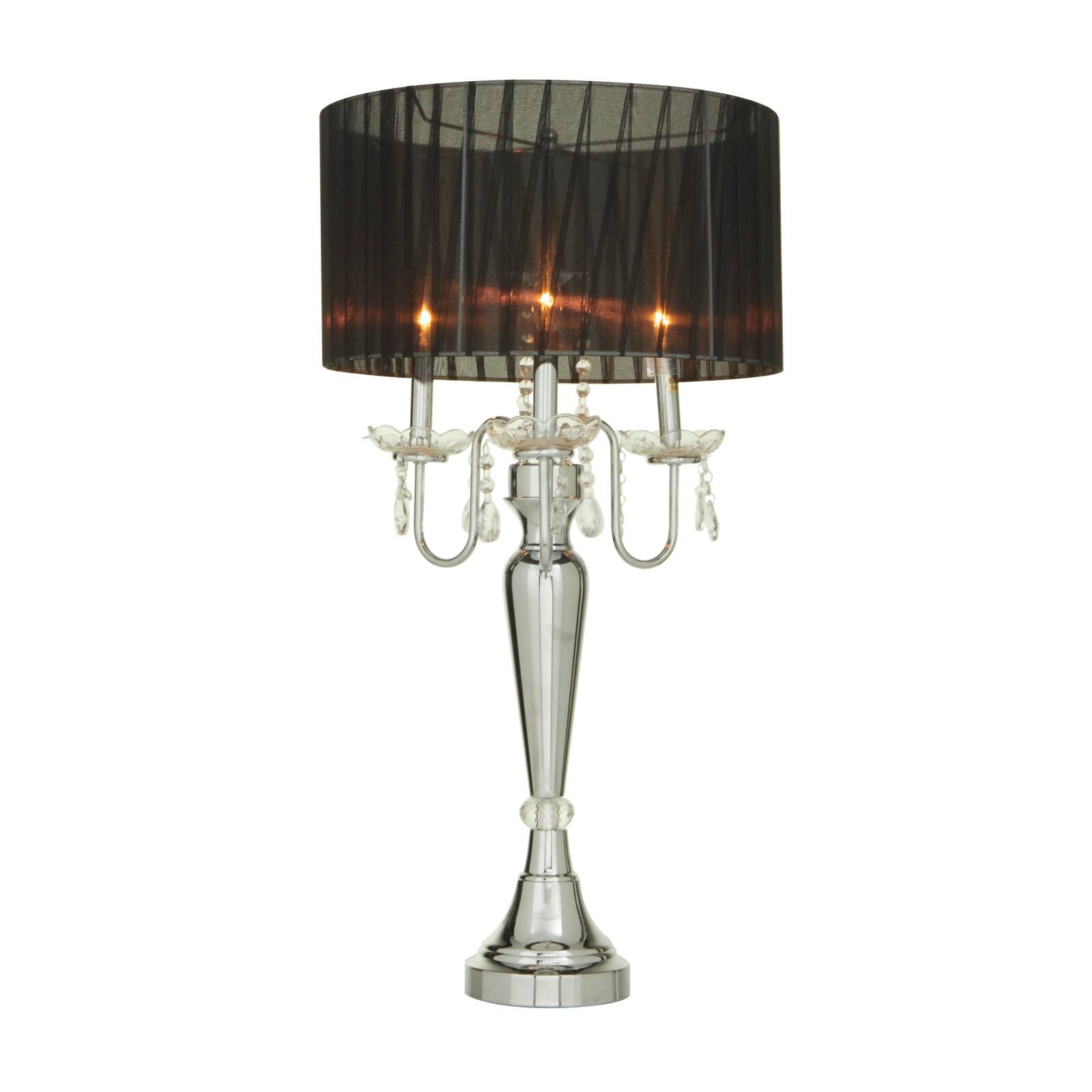 Silver Metal Table Lamp 16&#x22; x 16&#x22; x 31&#x22;