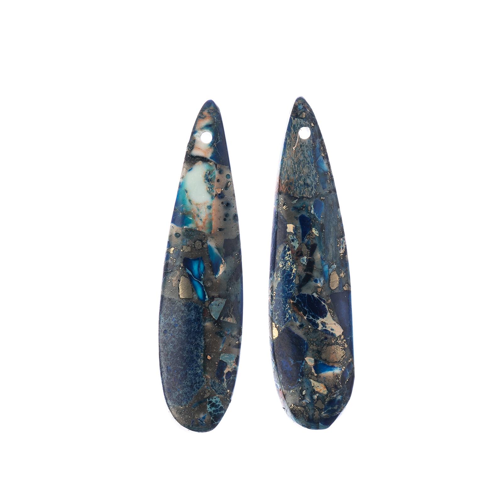 John Bead Earth’s Jewels Imperial Jasper Teardrop Pendant Slices, 2ct.