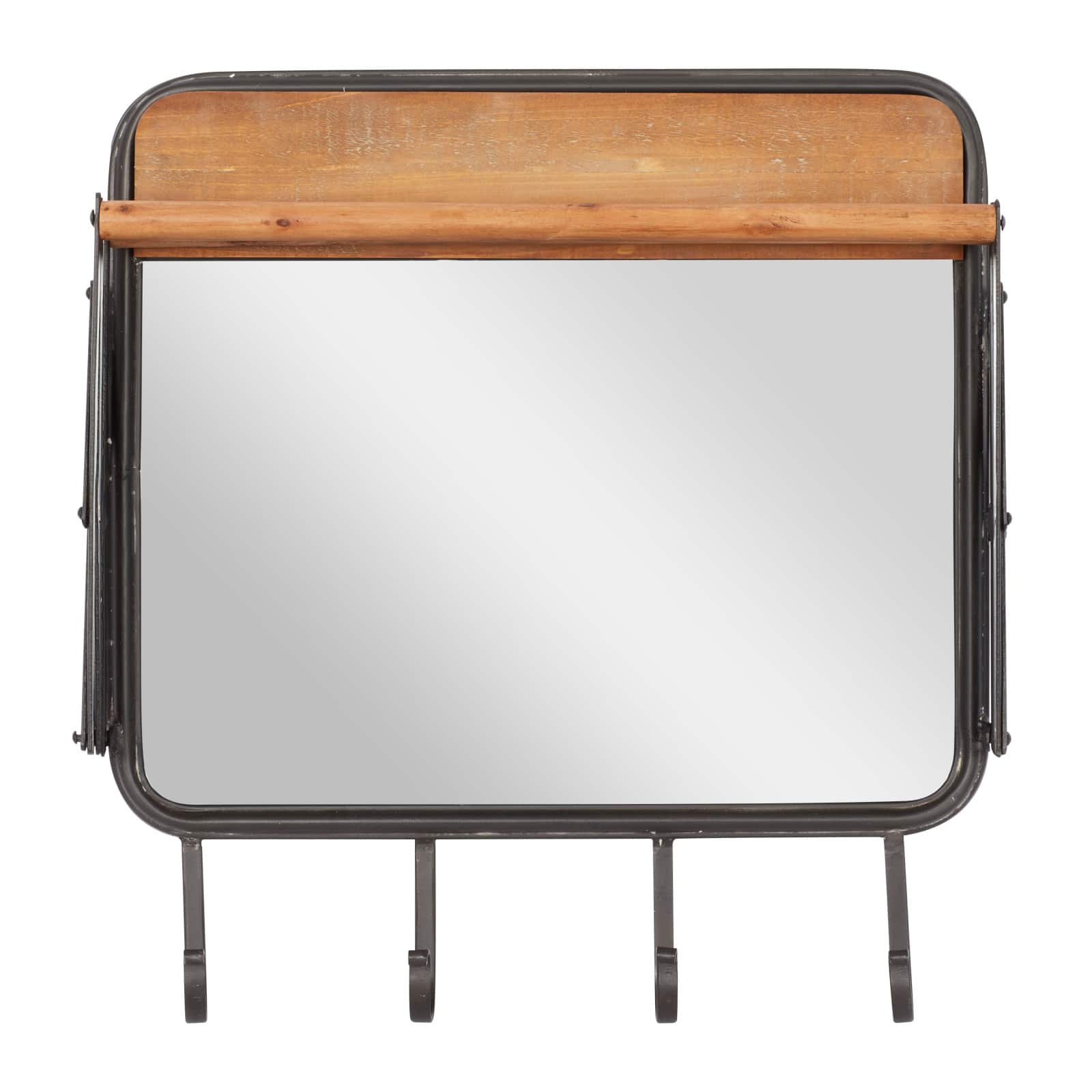 Brown Metal Industrial Wall Hook, 19" x 19" x 14"