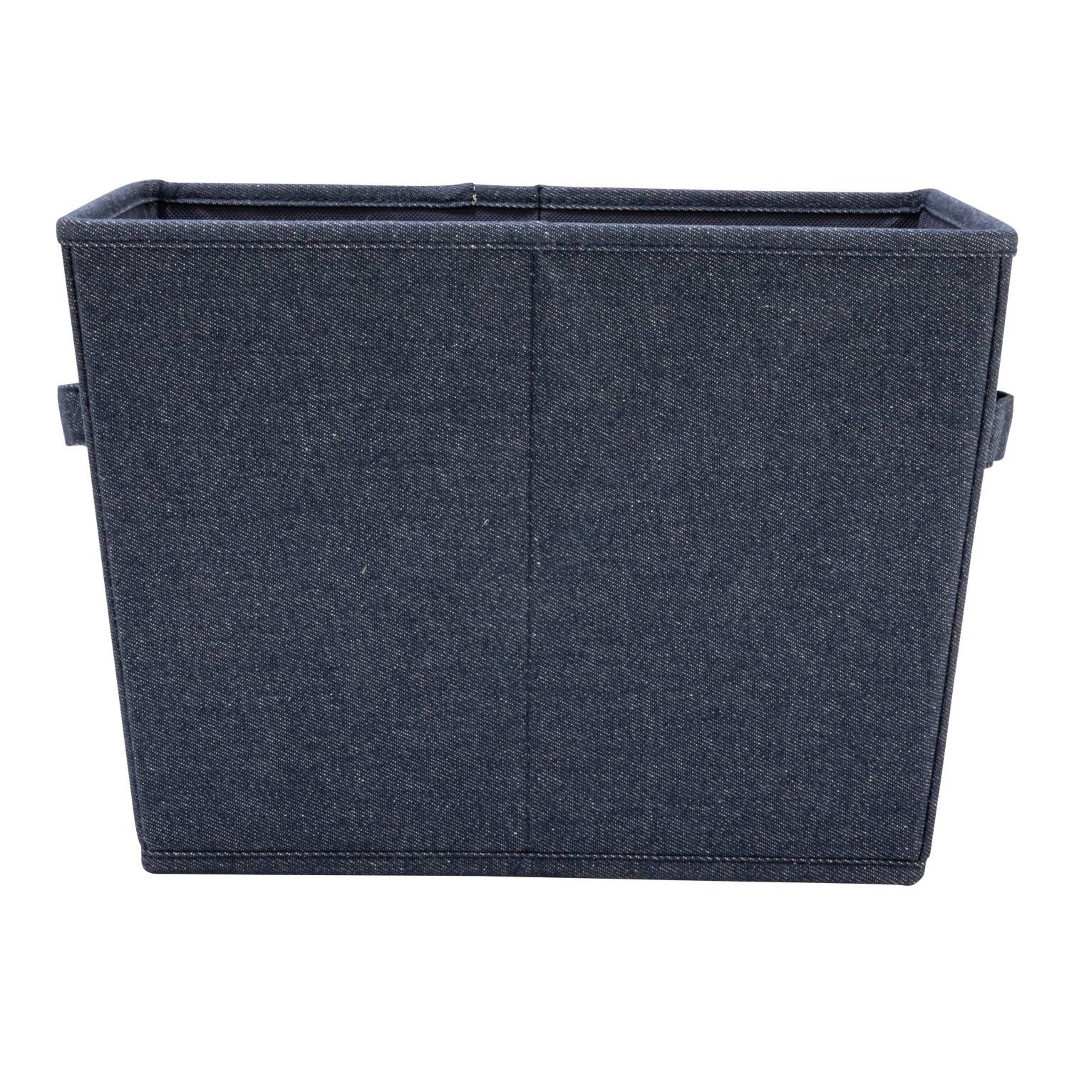 Household Essentials 14" Denim Blue Tapered Fabric Hard-Sided Storage Bin, 2ct.