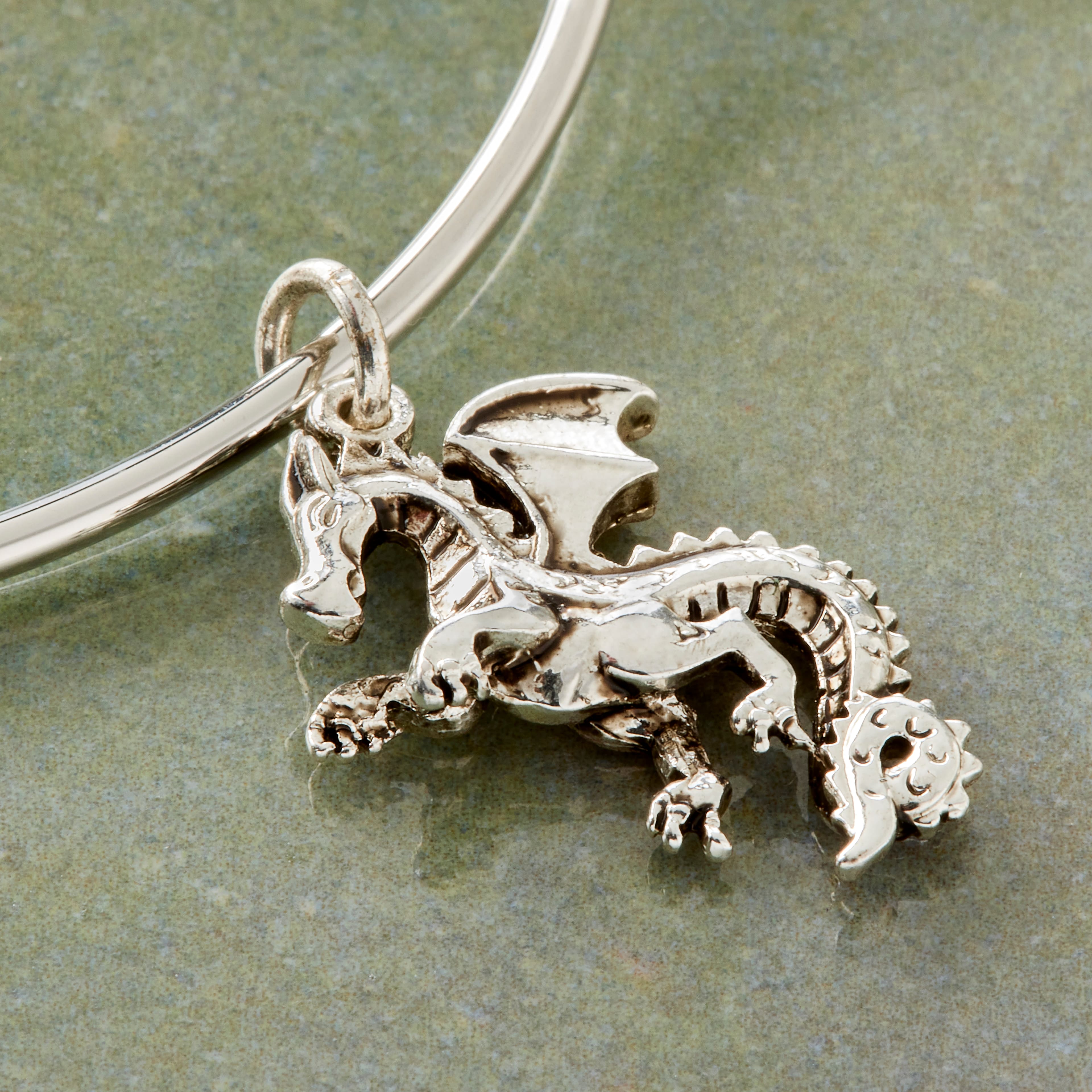 Charmalong&#x2122; Silver Plated Dragon Charm by Bead Landing&#x2122;