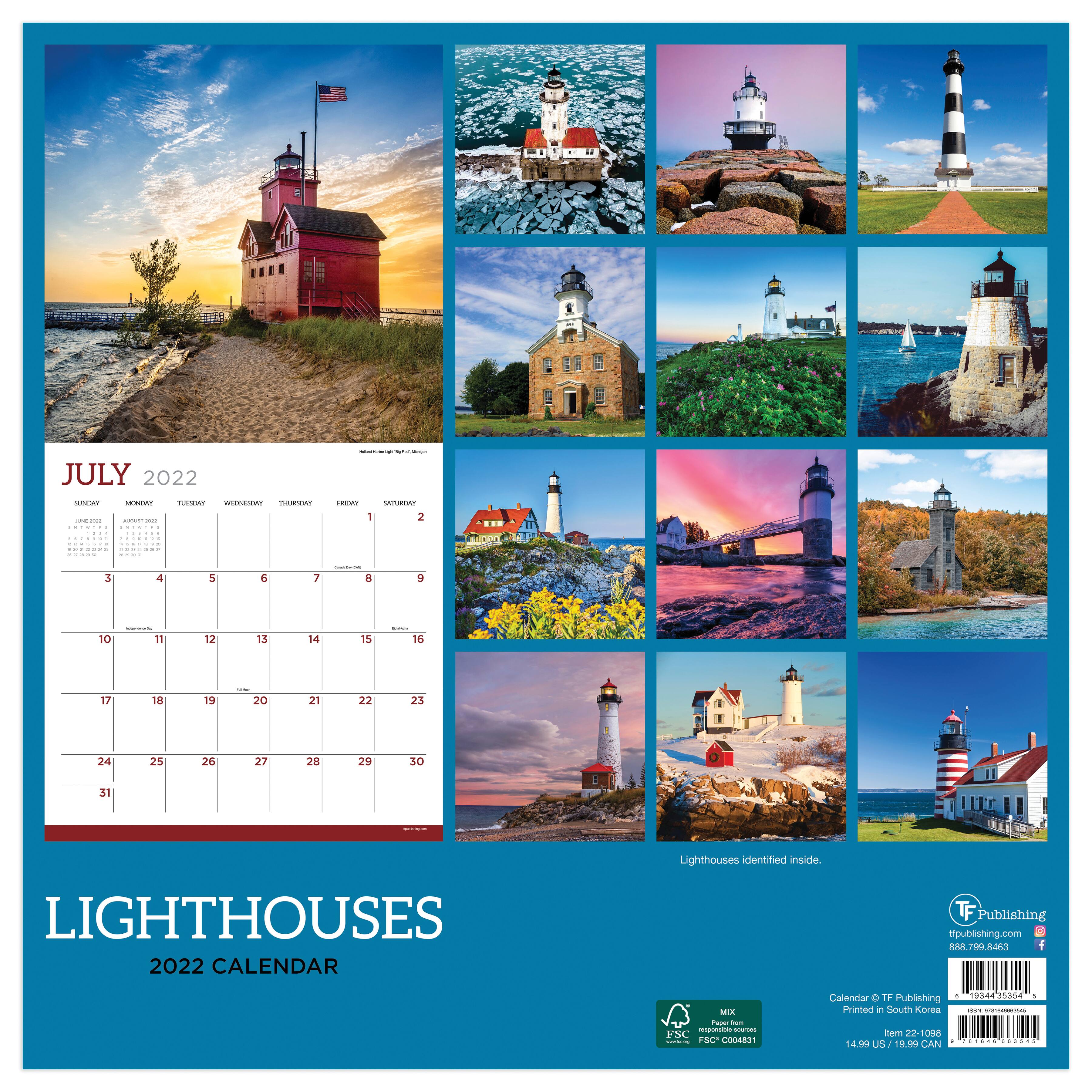 2022 Lighthouse Calendar 2022 Lighthouses Wall Calendar | Michaels