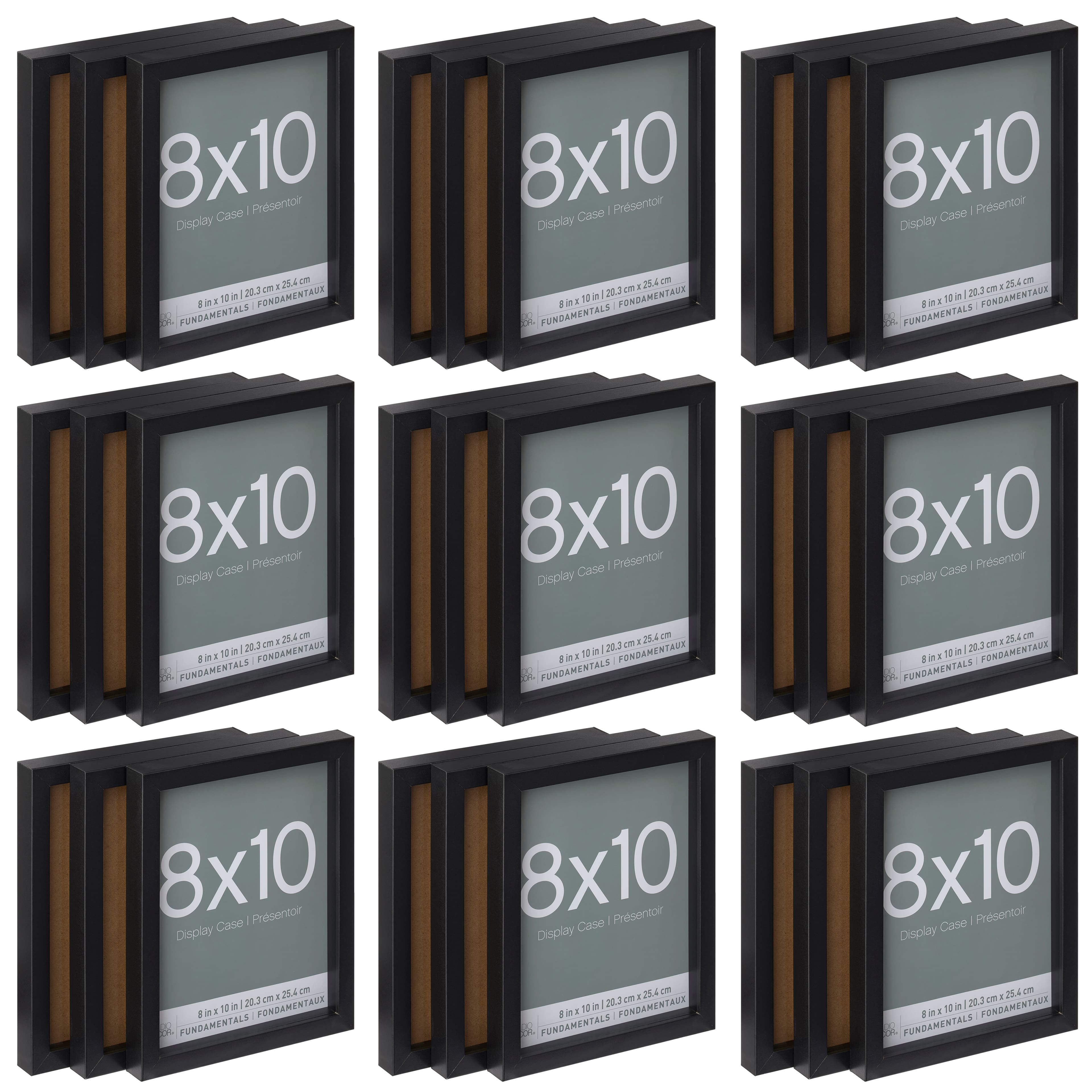9 Packs: 3 ct. (27 total) Black Fundamentals 8" x 10" Display Case by Studio Décor®
