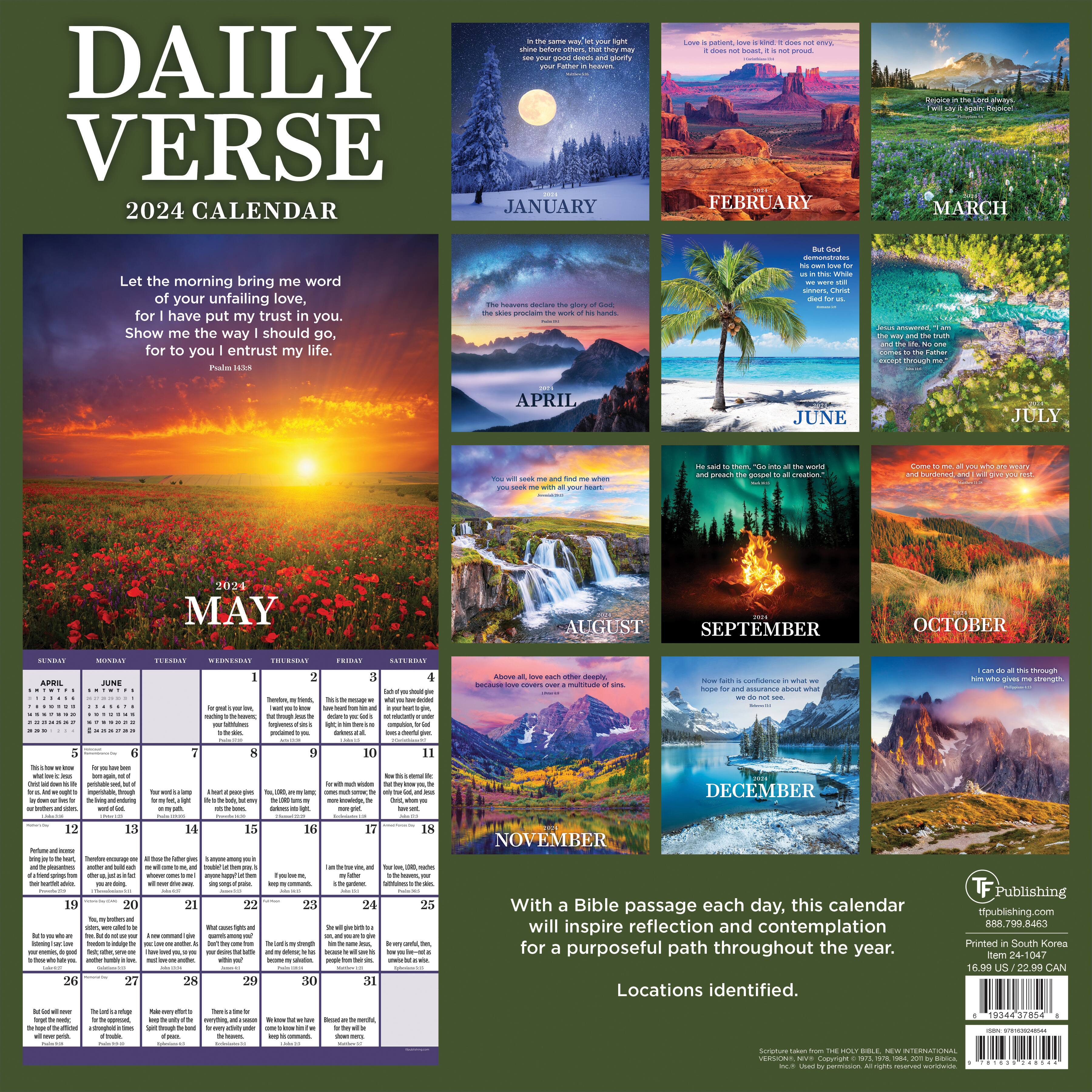 TF Publishing 2024 Daily Verse Wall Calendar