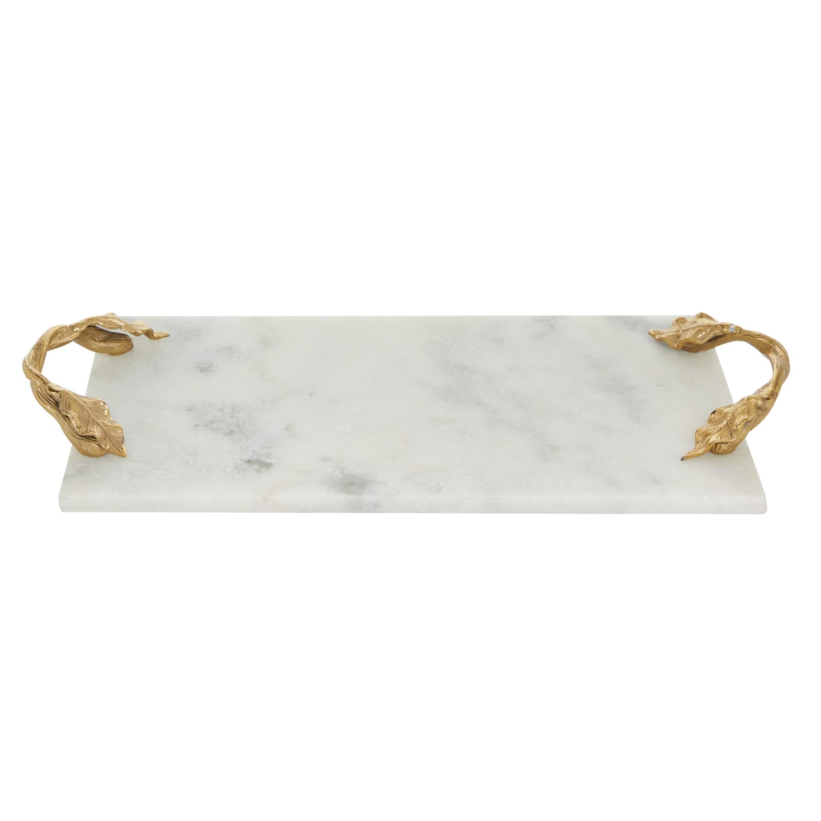 21" White Marble Natural Serving Tray