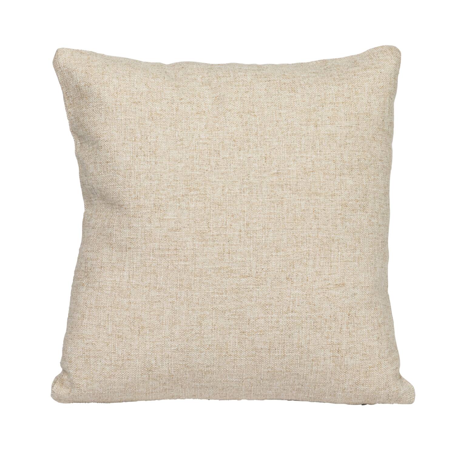 Hello Honey® Natural & Gray Snail "It's a Vibe" Embroidered Linen Blend Pillow
