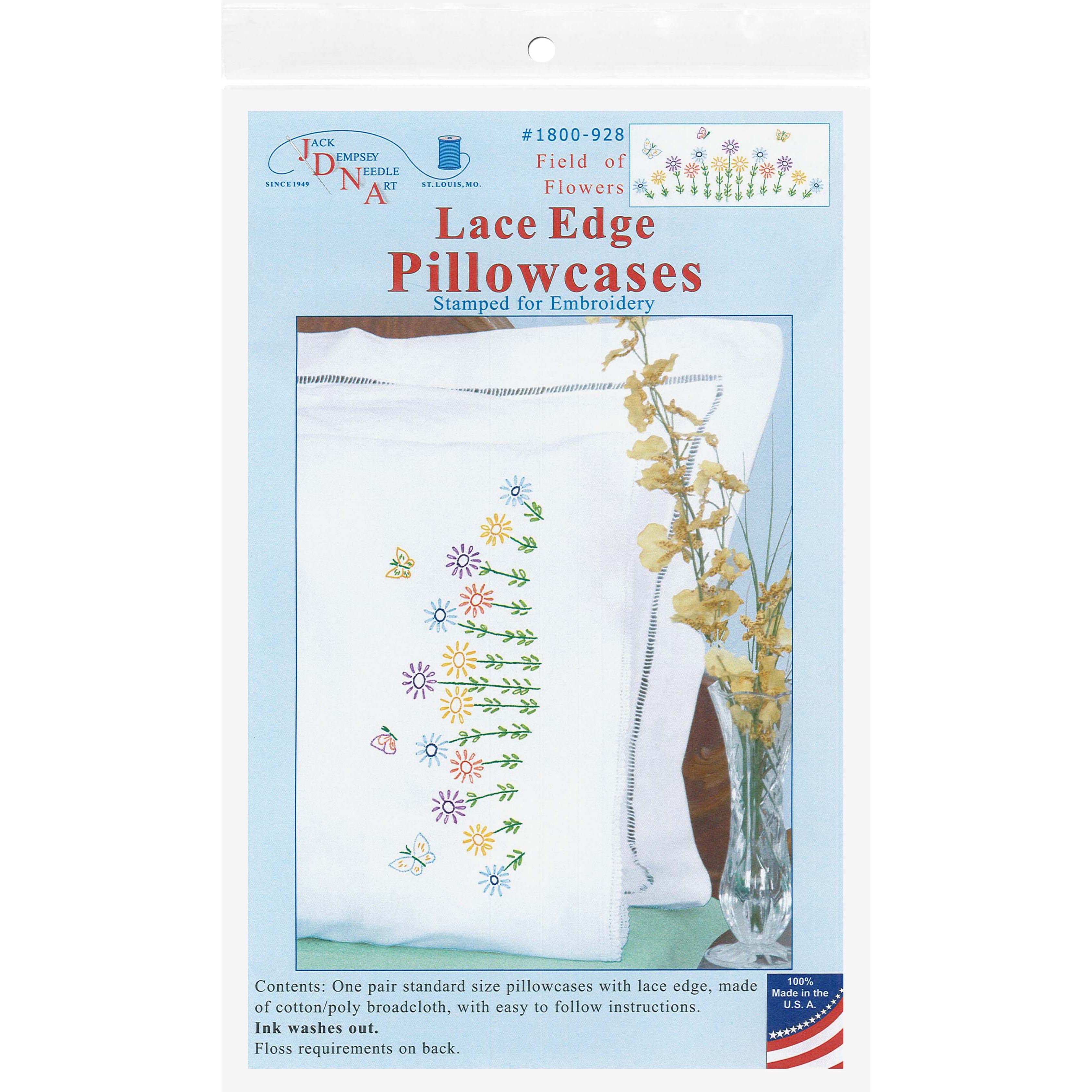 Jack Dempsey Field Of Flowers Lace Pillowcase