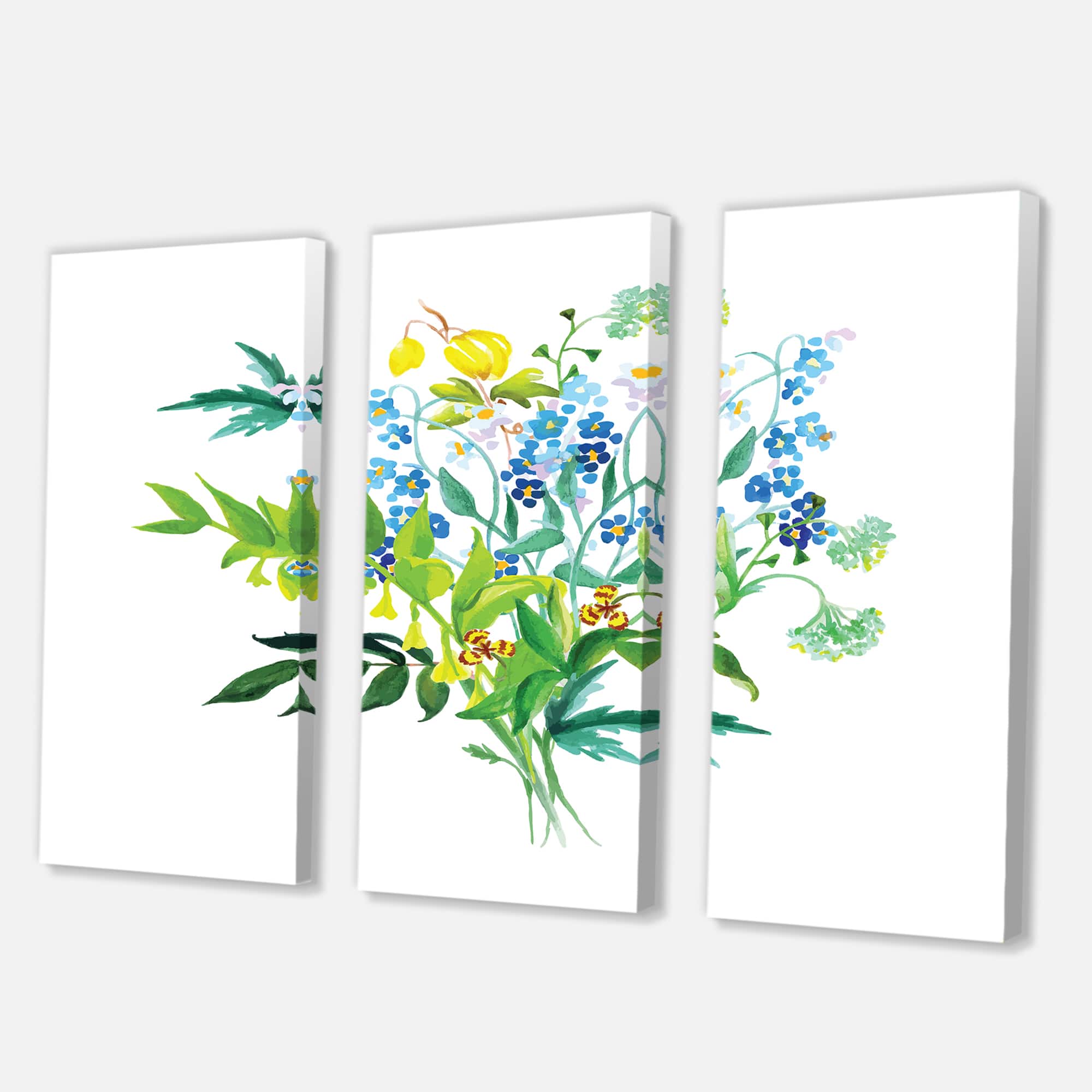 Designart - Meadow Flowers Garland - Farmhouse Canvas Wall Art Print