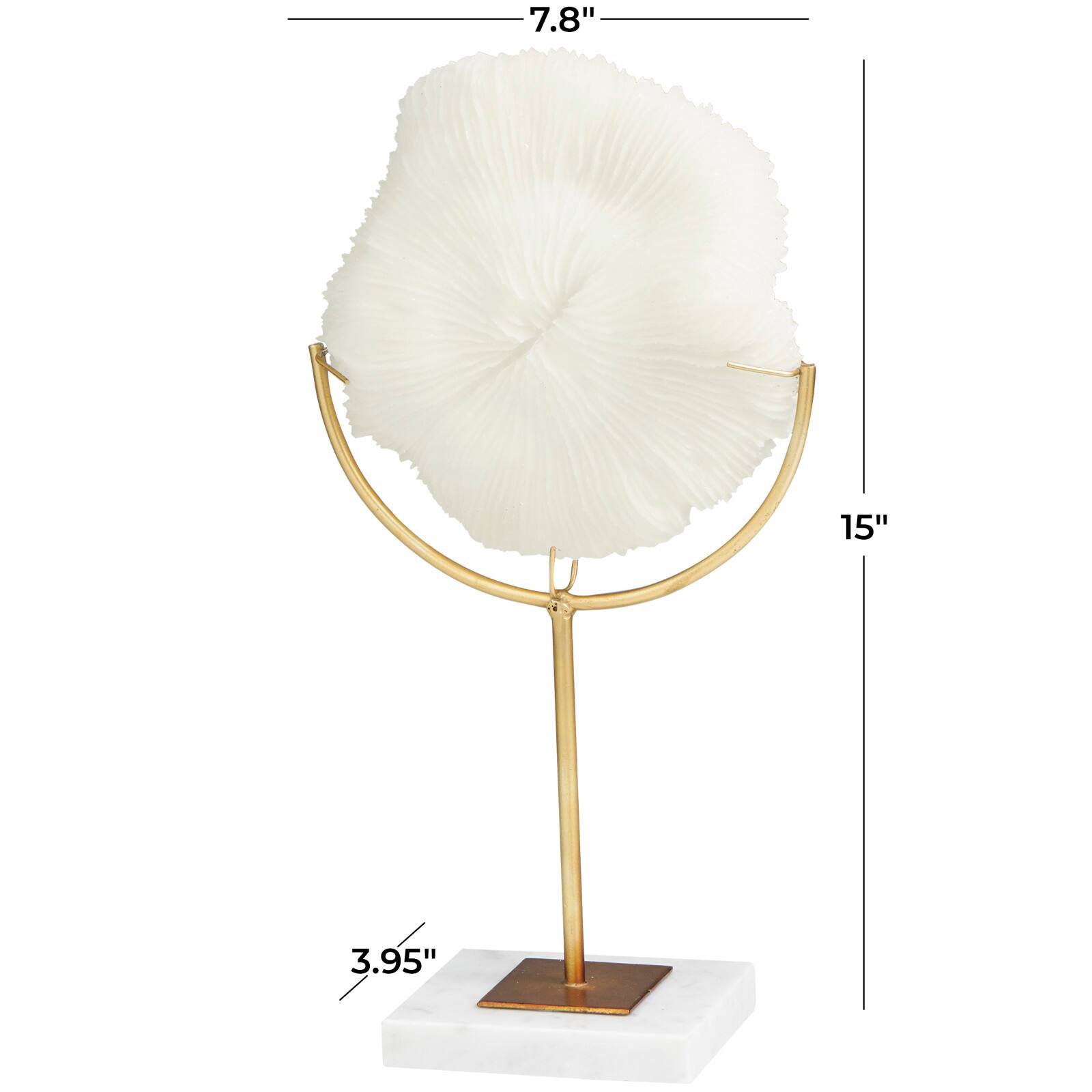 The Novogratz 15" Cream Coral Sculpture with Marble Base