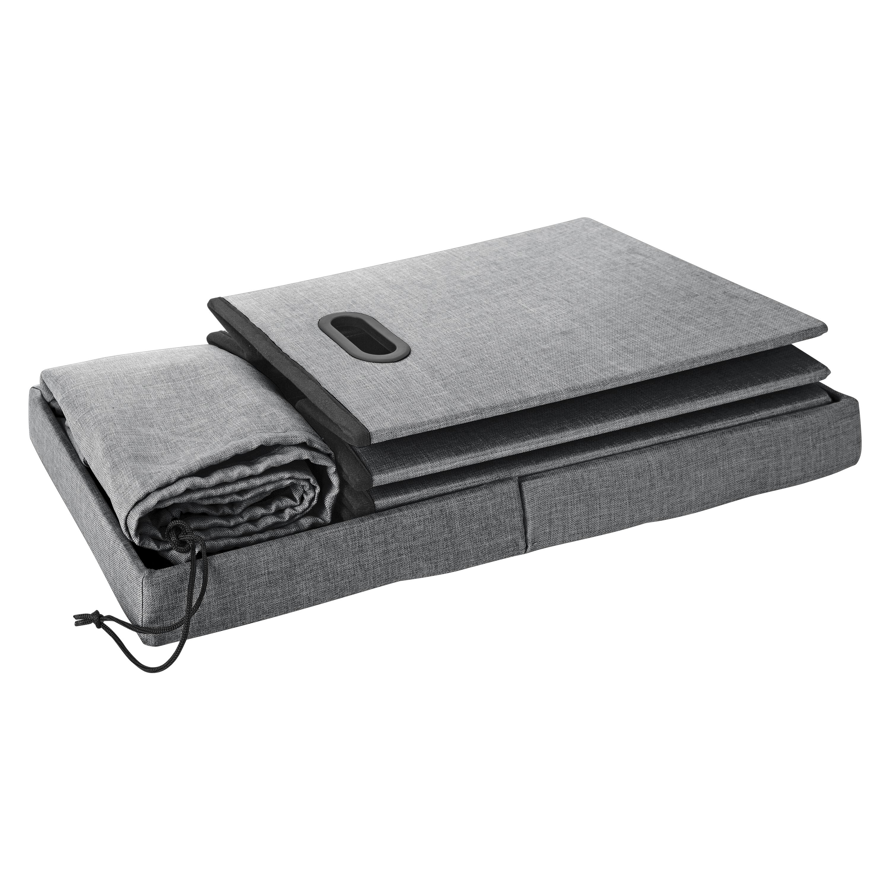 Simplify Gray Collapsible Flip Top Hamper Ottoman