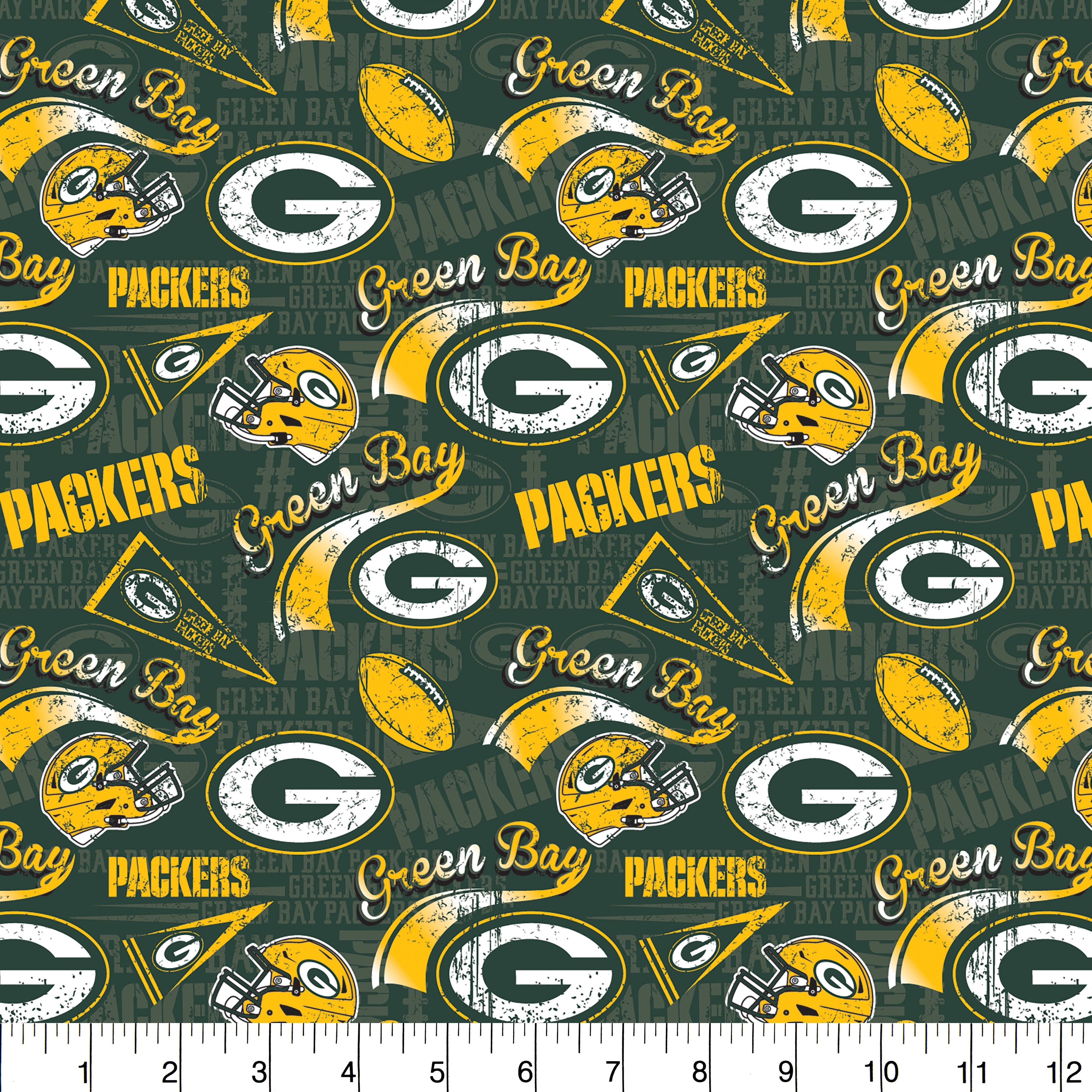 NFL Green Bay Packers Retro Cotton Fabric
