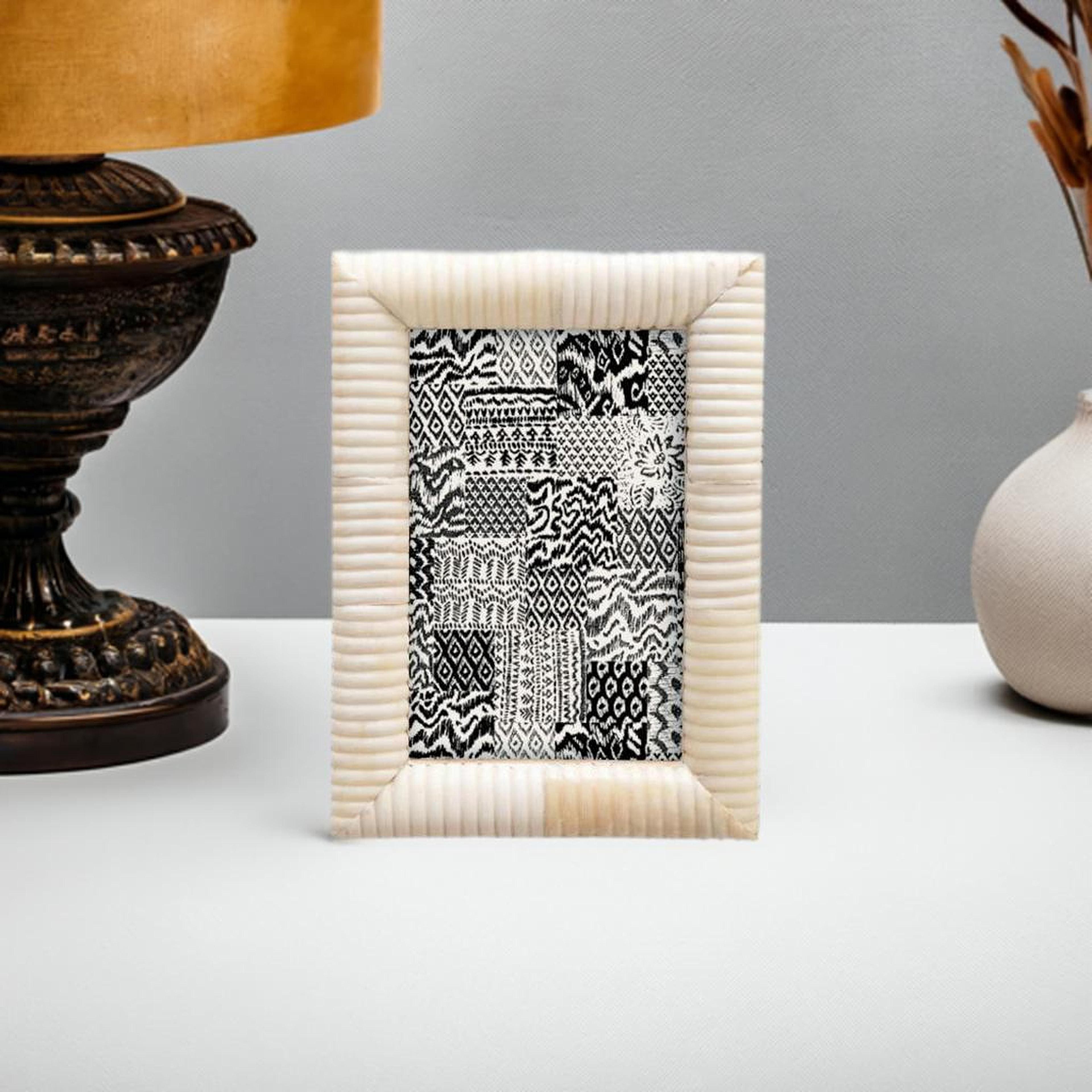 Hello Honey&#xAE; Natural Hand-Carved Bone 4&#x22; x 6&#x22; Photo Frame