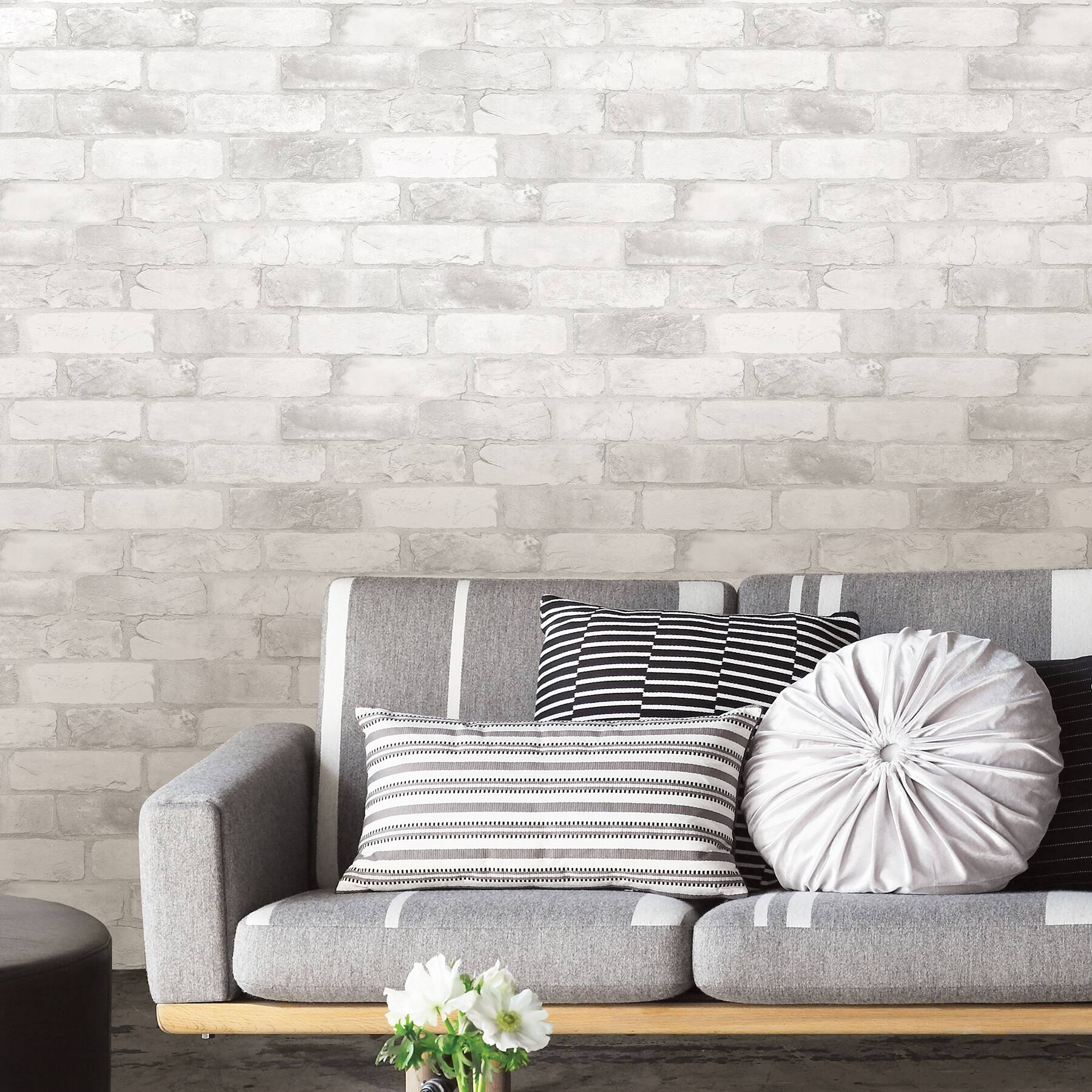 NuWallpaper Loft White Brick Peel & Stick Wallpaper