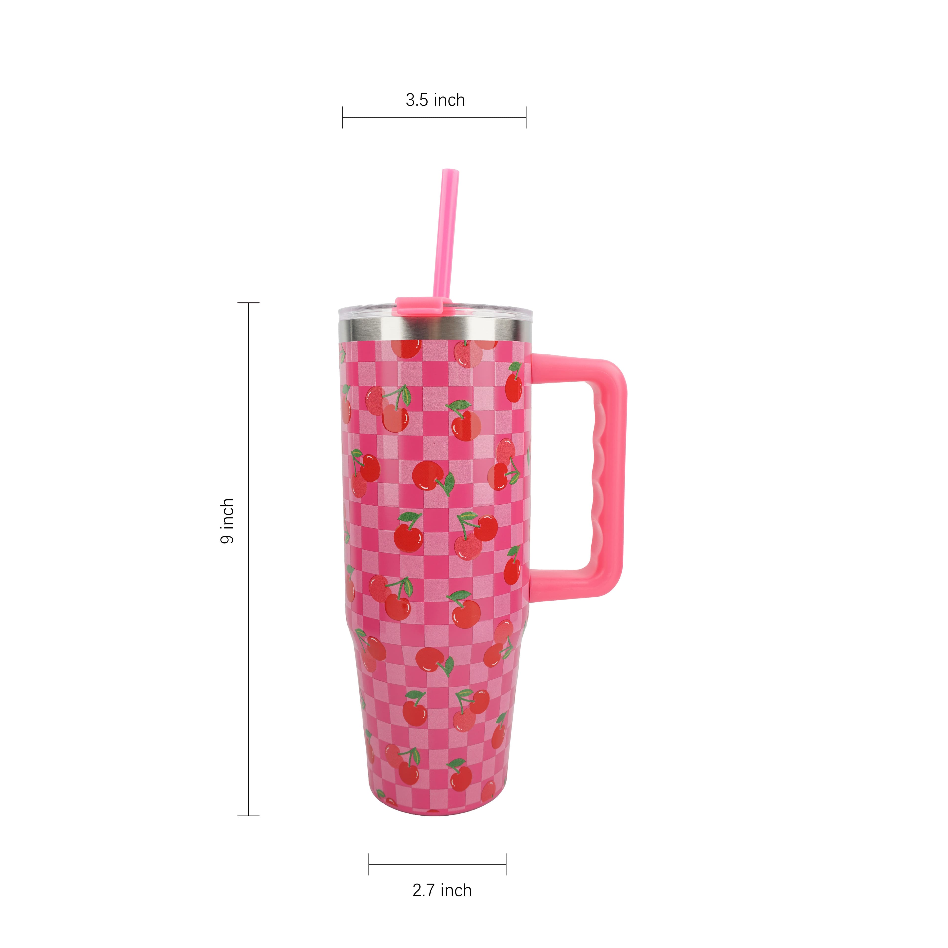 30oz. Pink Cherry Stainless Steel Insulated Tumbler by Celebrate It&#x2122;