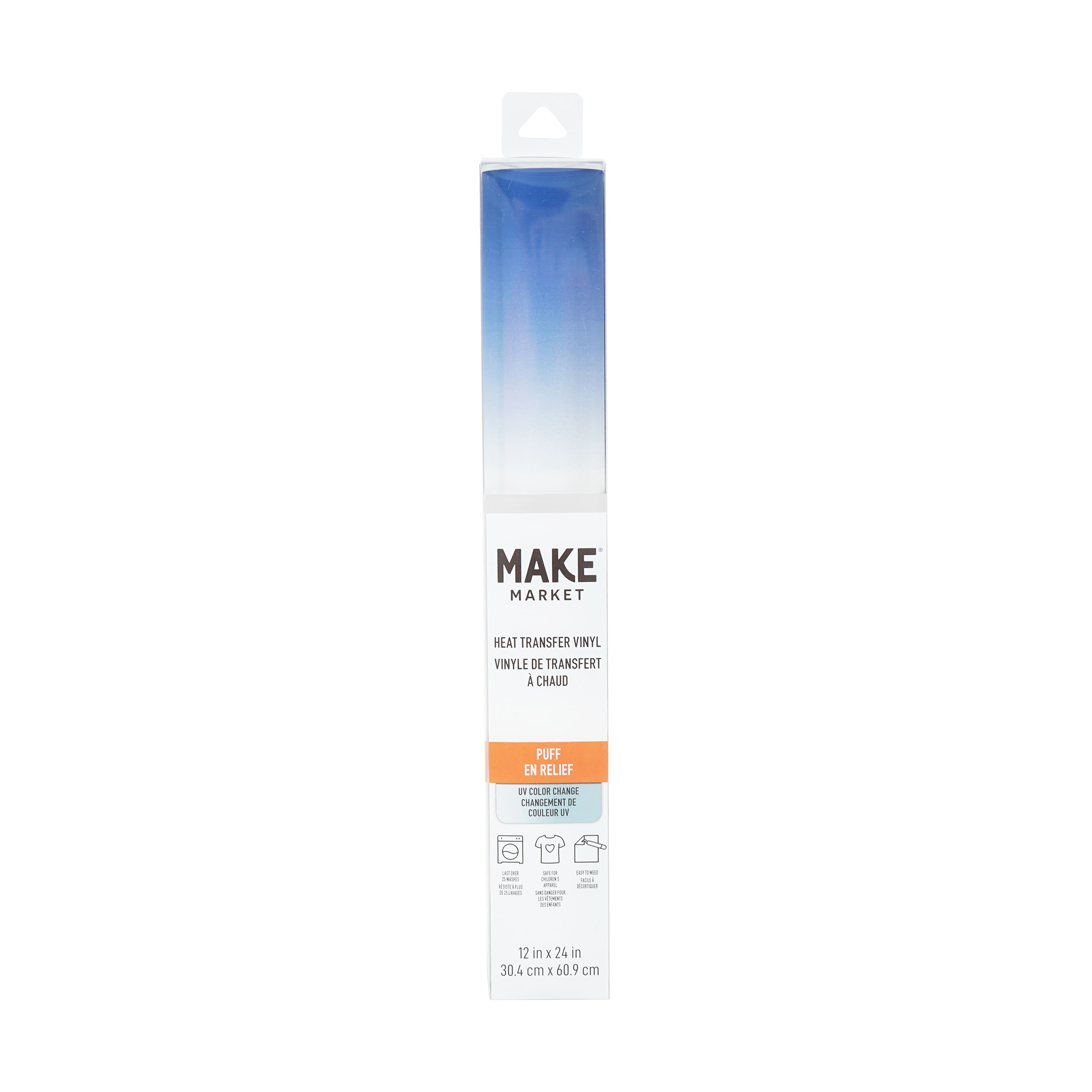 UV Color Change Puff Heat Transfer Vinyl by Make Market in White to Blue | 12 x 24 | Michaels