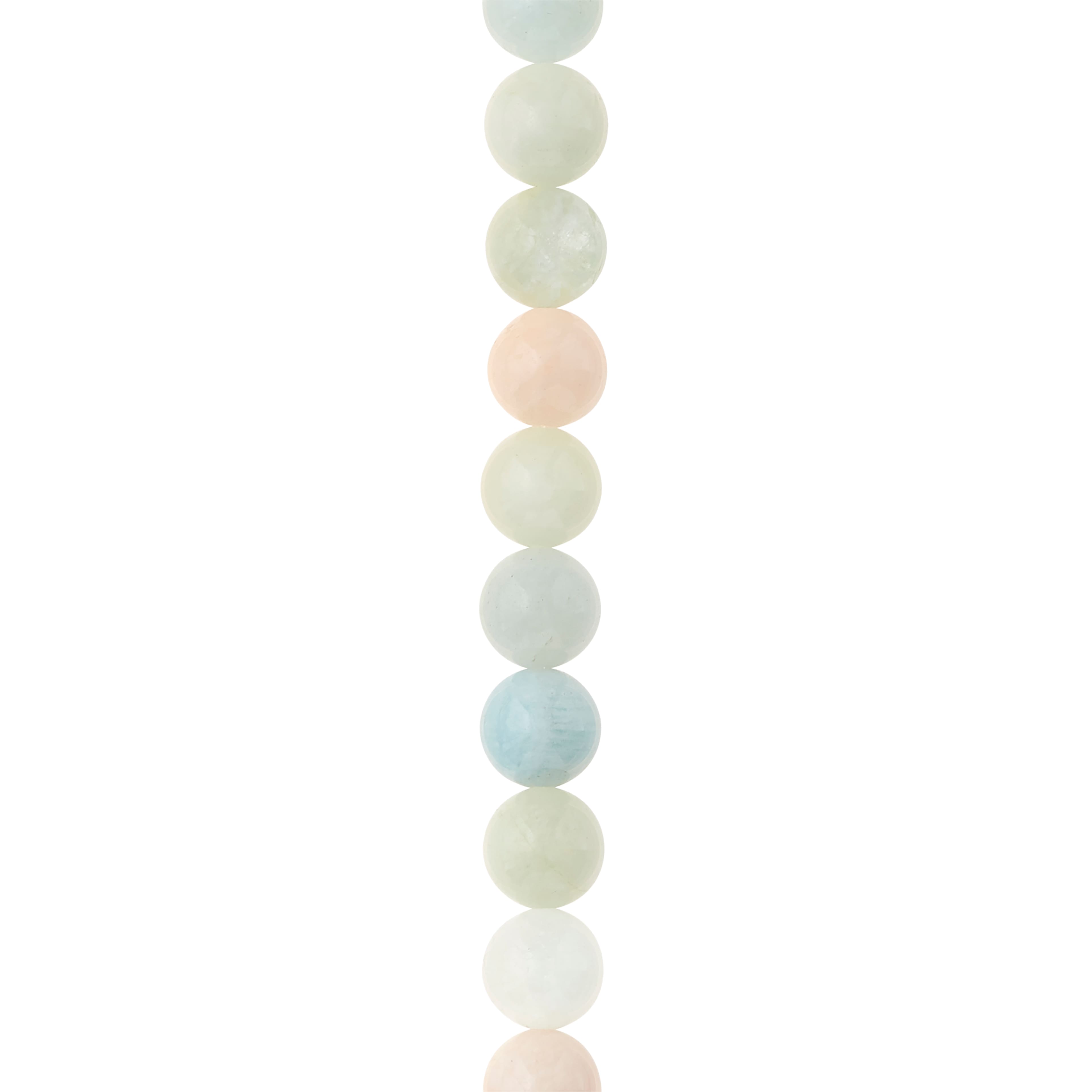 8 Pack: Multicolor Morganite Round Beads, 8mm by Bead Landing™