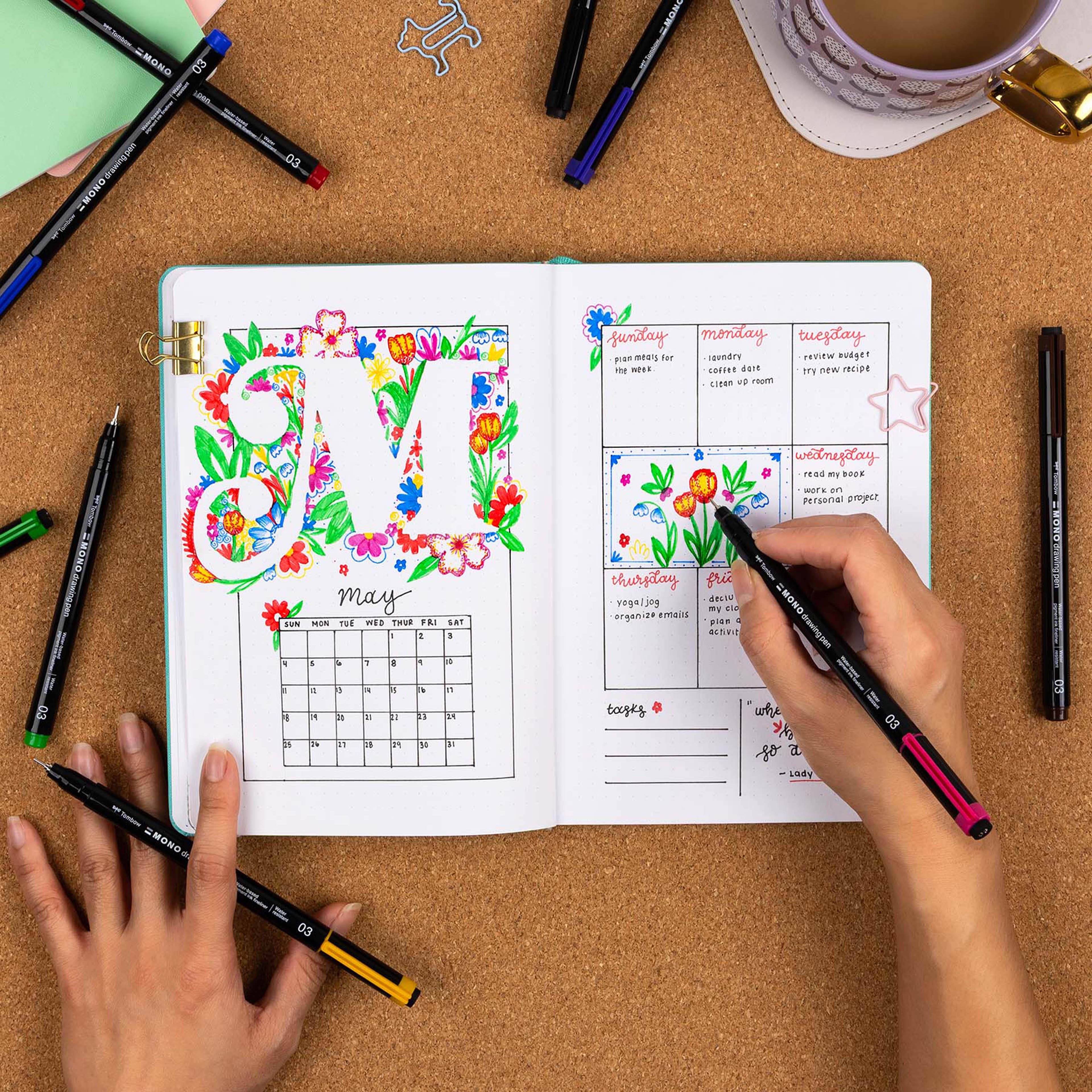 Tombow MONO 8 Colour Drawing Pen Set