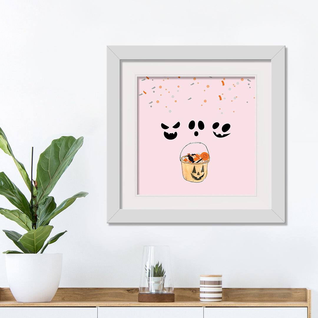 Candy Face White Framed Print Wall Art