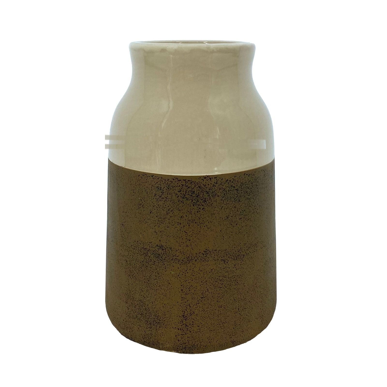 7&#x22; Cream &#x26; Brown Ceramic Vase by Ashland&#xAE;