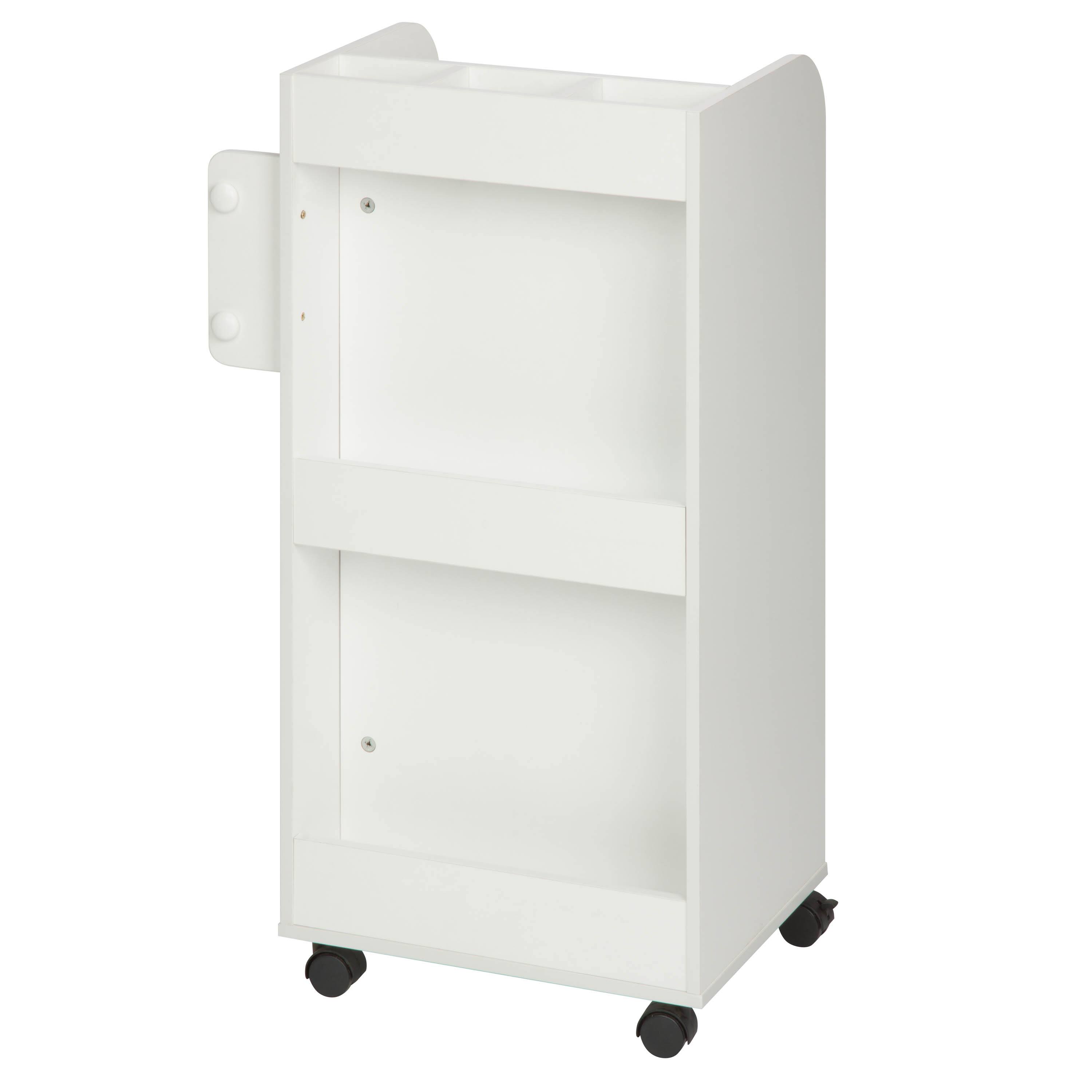 Honey Can Do 3-Drawer White Rolling Craft Cart with Drawers & Slotted Compartments