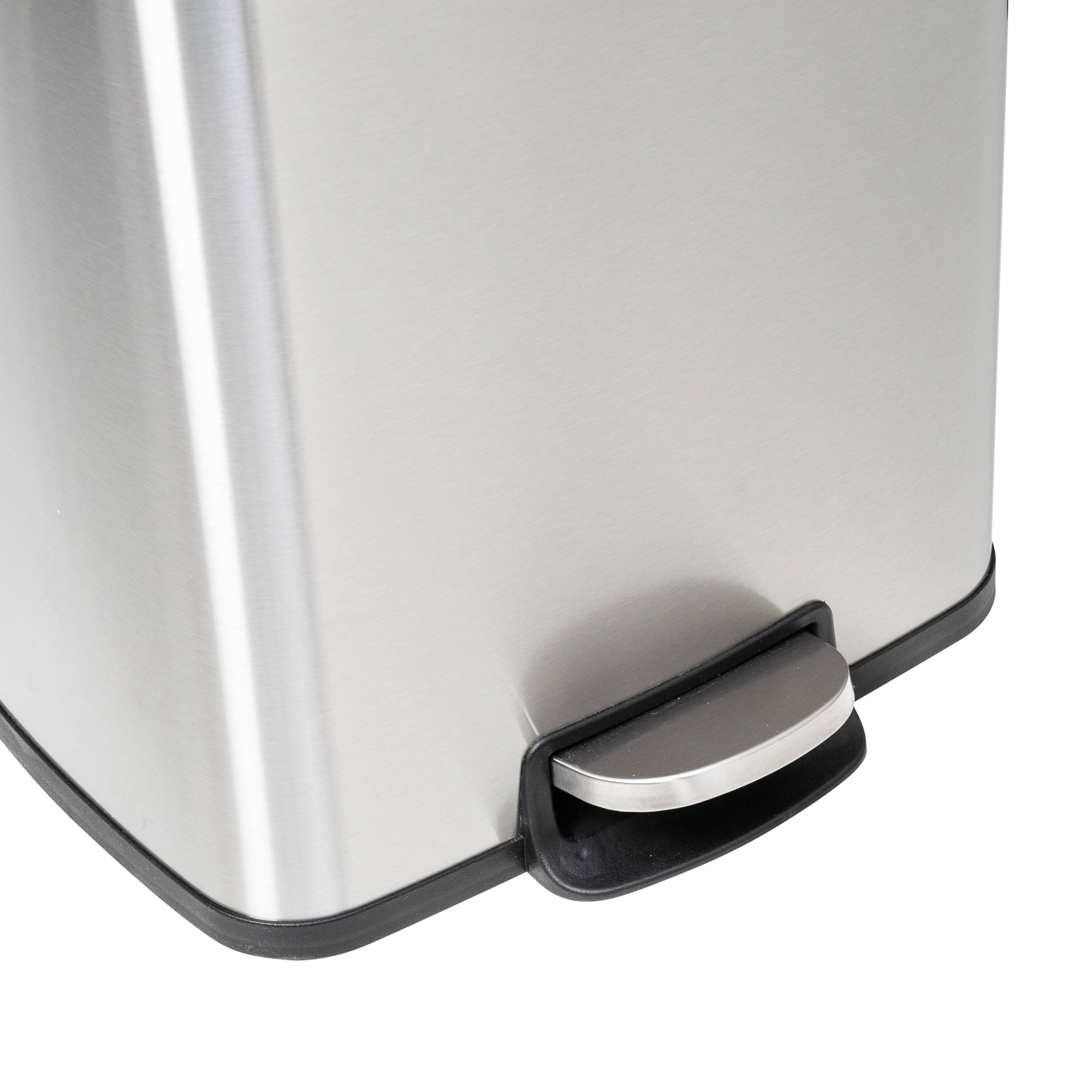 Honey Can Do Stainless Steel Step Trash Cans with Lid Set