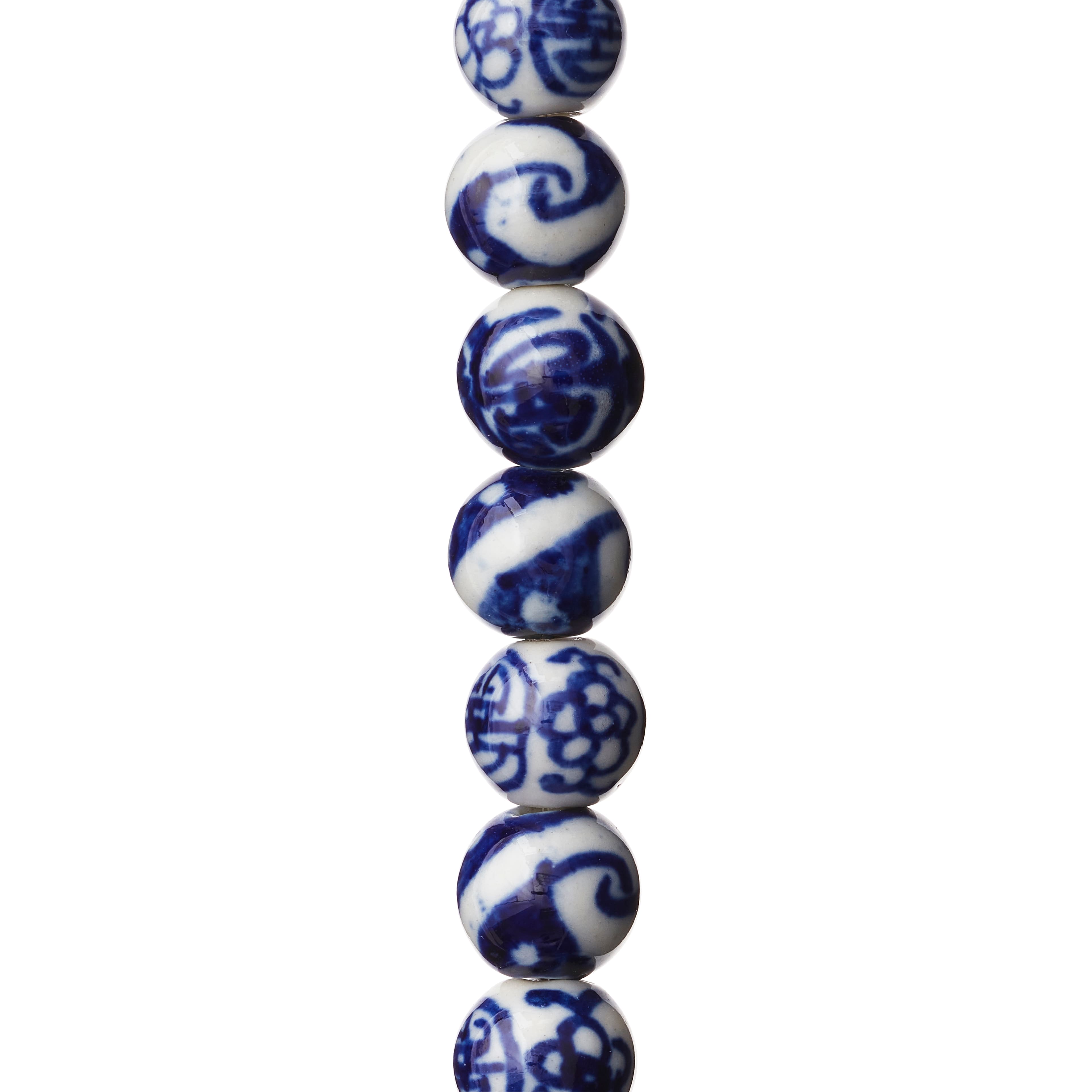 12 Pack: Sapphire Mix Ceramic Round Beads, 8mm by Bead Landing™