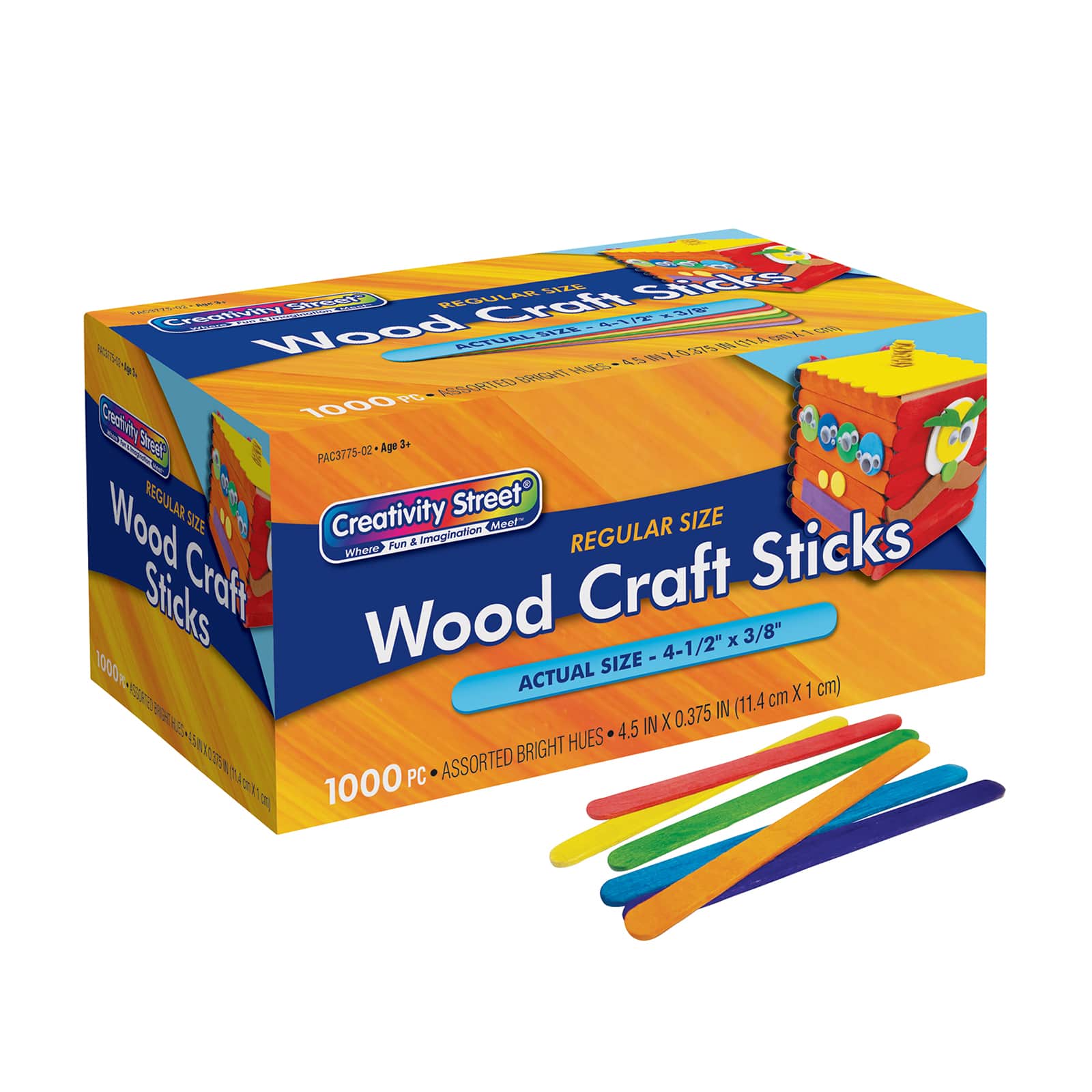 Creativity Street® Bright Hues Regular Craft Sticks, 2 Packs of 1,000