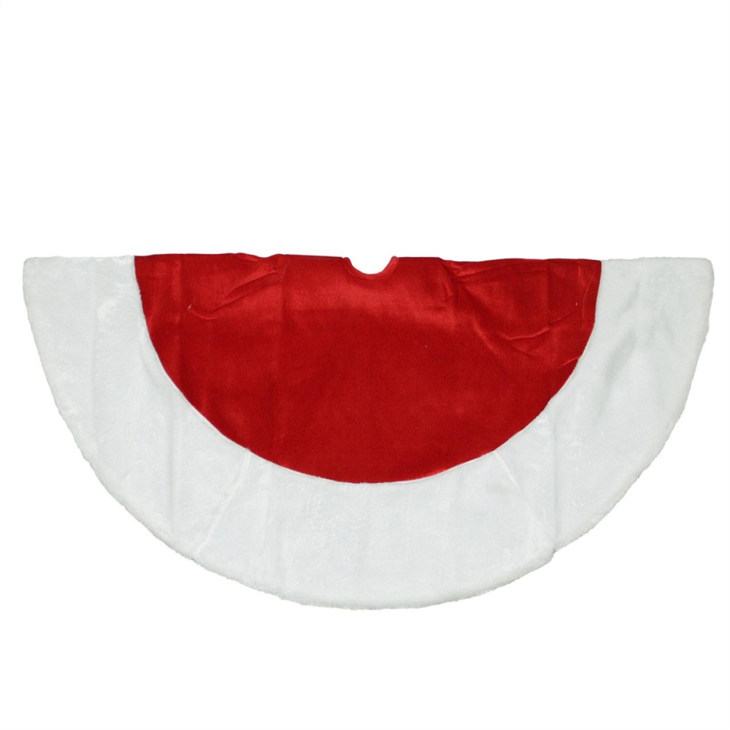 26" Red & White Velveteen Tree Skirt