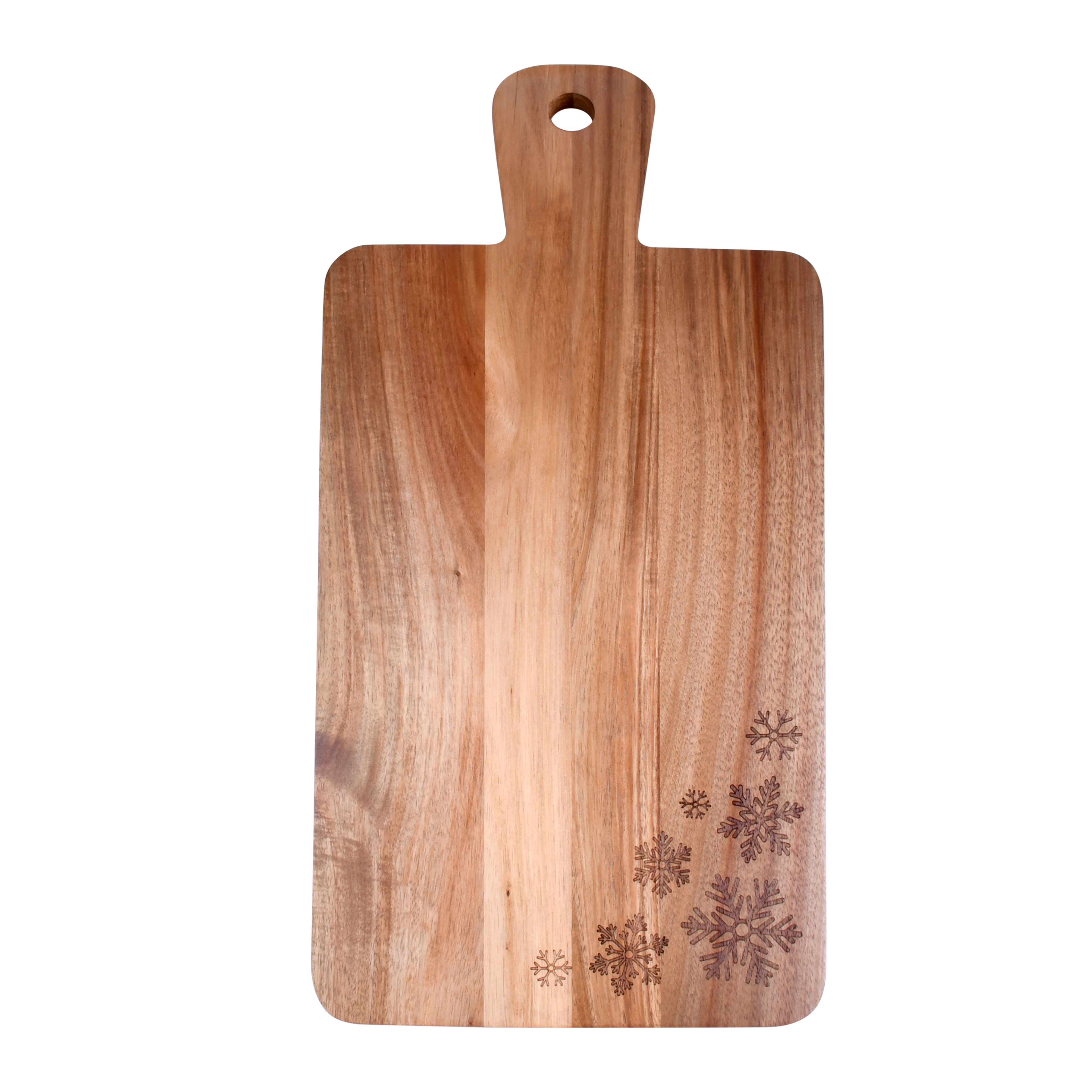 Rectangle Wood Serving Board with Snowflake design by Makery&#x2122;
