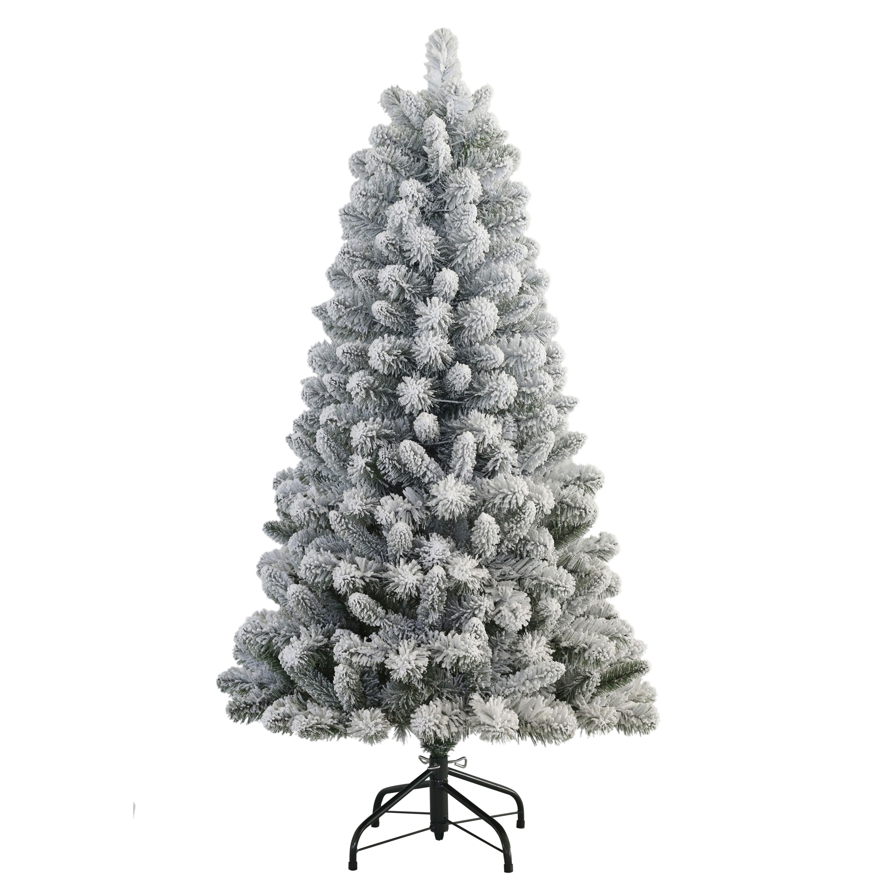 4.5ft. Unlit Flocked Virginia Pine Artificial Christmas Tree