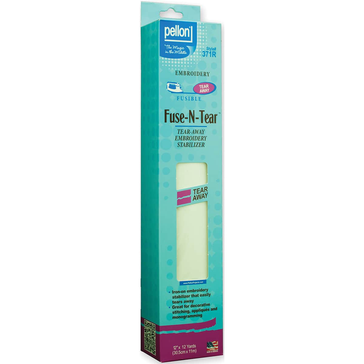 Pellon&#xAE; Fuse-N-Tear&#x2122; Tear Away Embroidery Stabilizer, 12&#x22; x 12yd.
