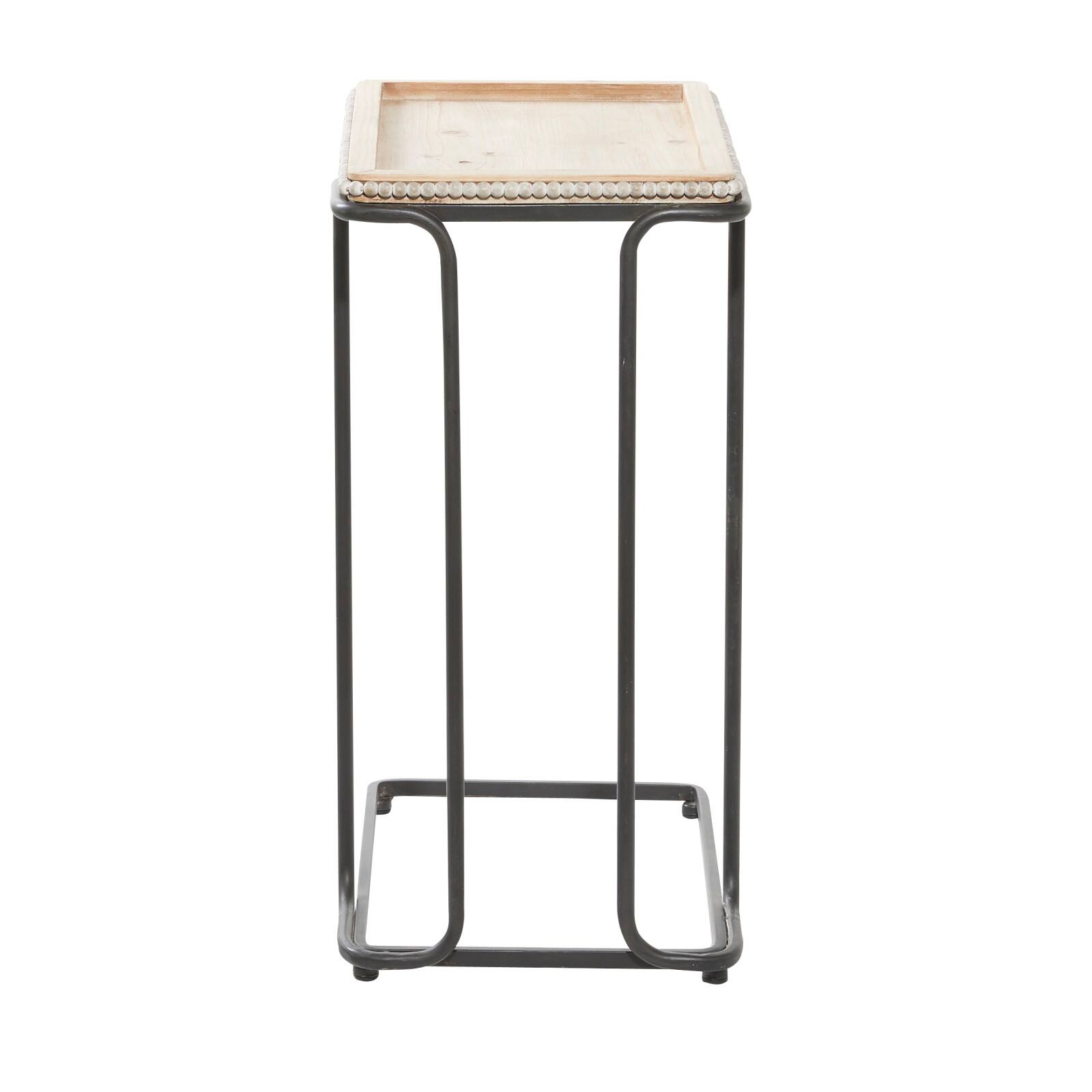 26&#x22; Beaded Edge Iron Accent Table