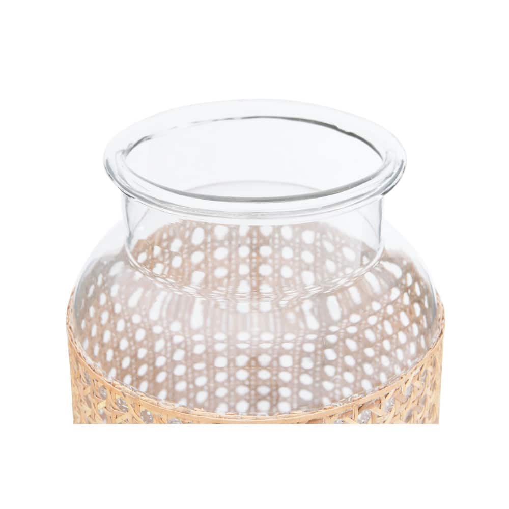 Hello Honey&#xAE; Bloomingville Clear Glass Vase with Woven Natural Cane Sleeve