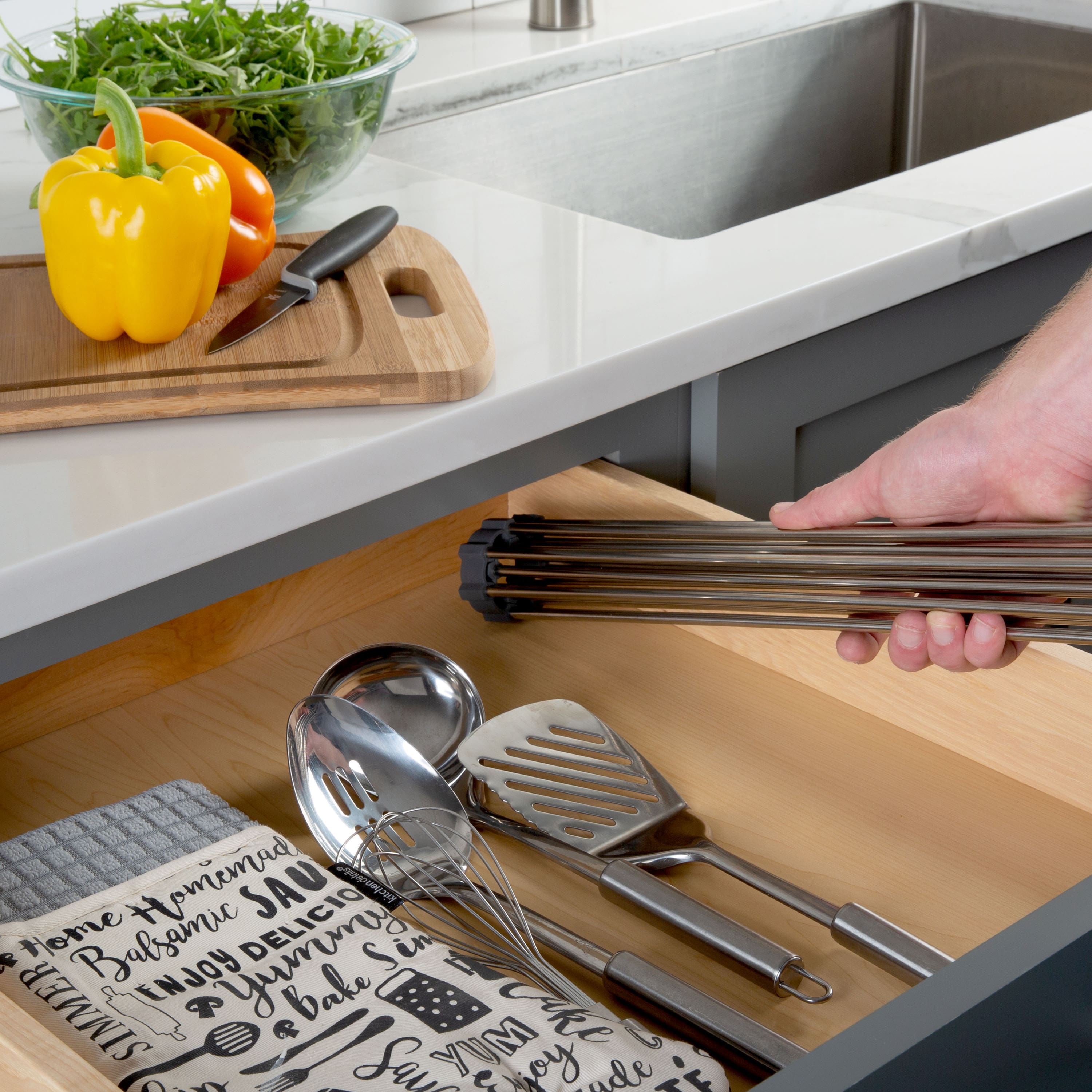 Kitchen Details Roll Up Over the Sink Drying Rack