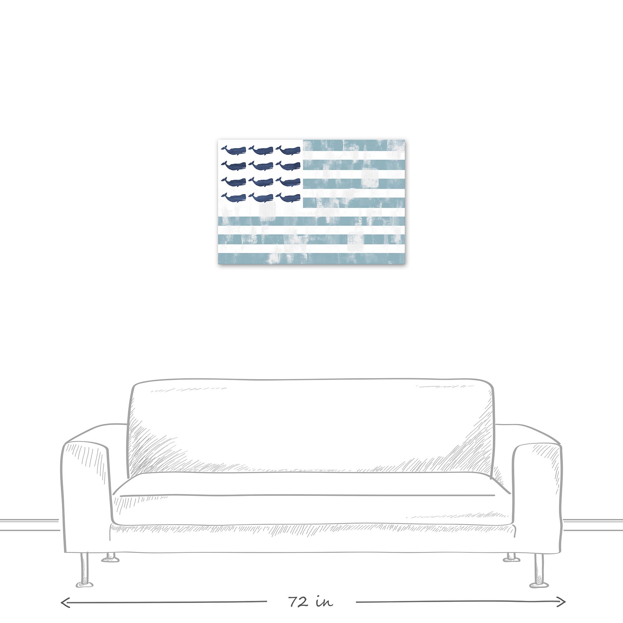 Whale Flag Canvas Wall Art