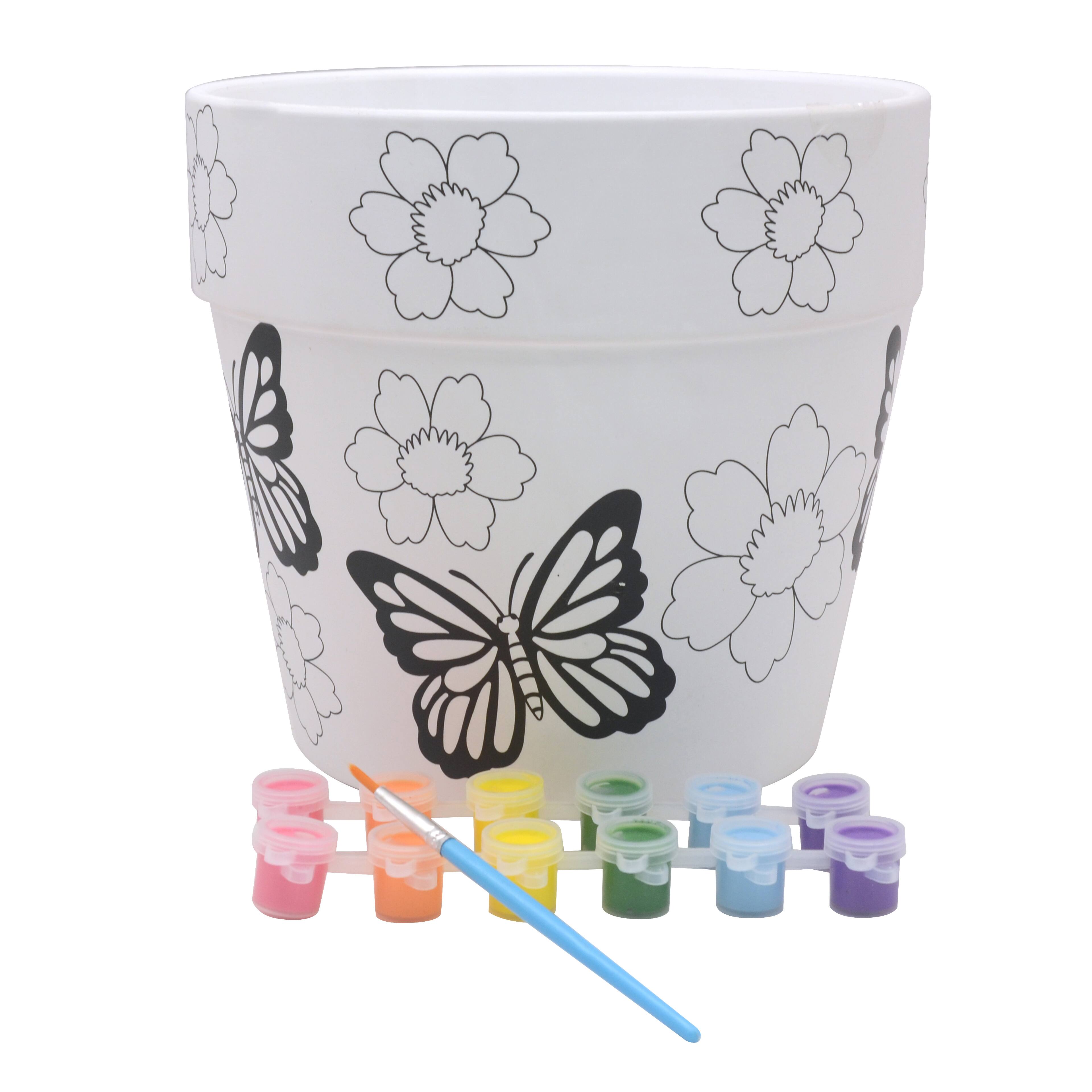 Paint Your Own Ceramic Butterfly Flower Pot Kit by Creatology™ Michaels