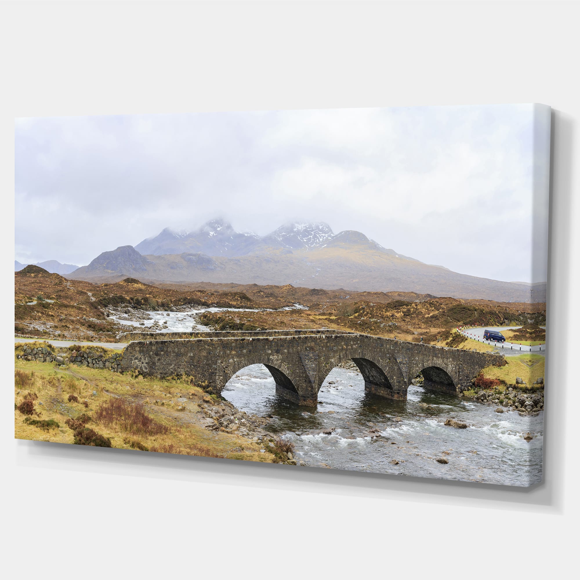 Designart - Sligachan Old Bridge Panorama - Landscape Artwork Canvas